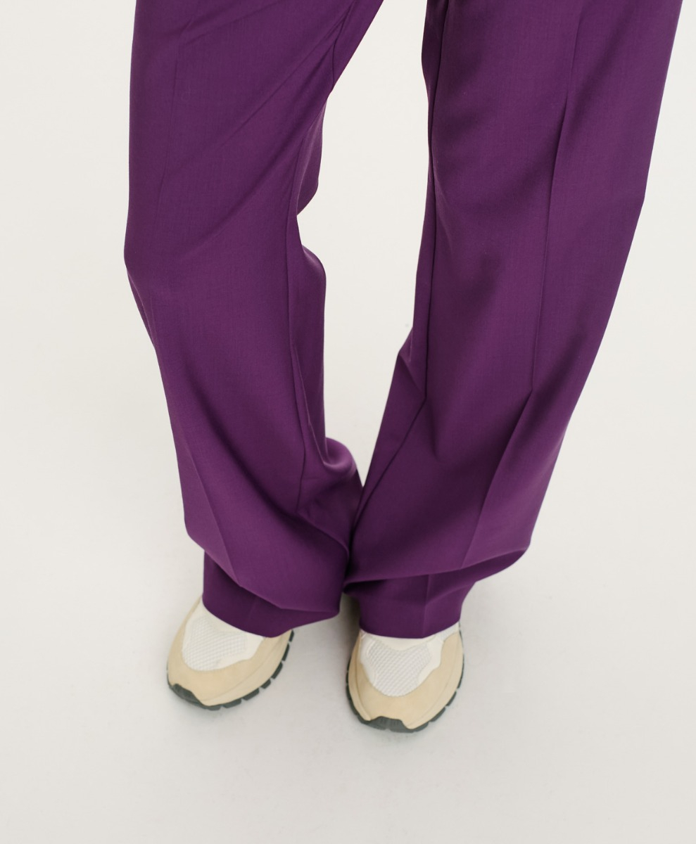 MACHU PANTS IN STRETCH COLL WOOL - VIOLET - Momonì