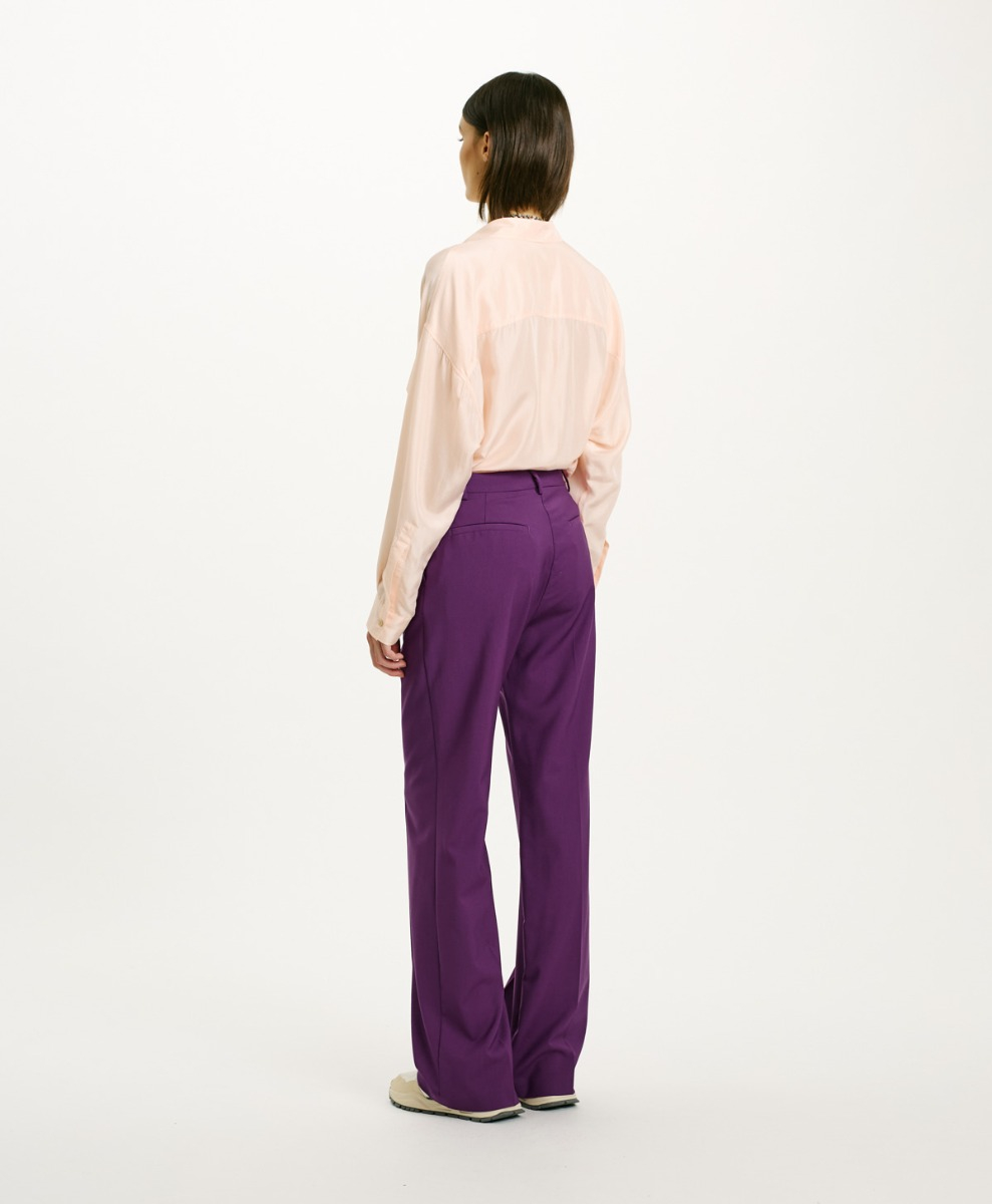 MACHU PANTS IN STRETCH COLL WOOL - VIOLET - Momonì
