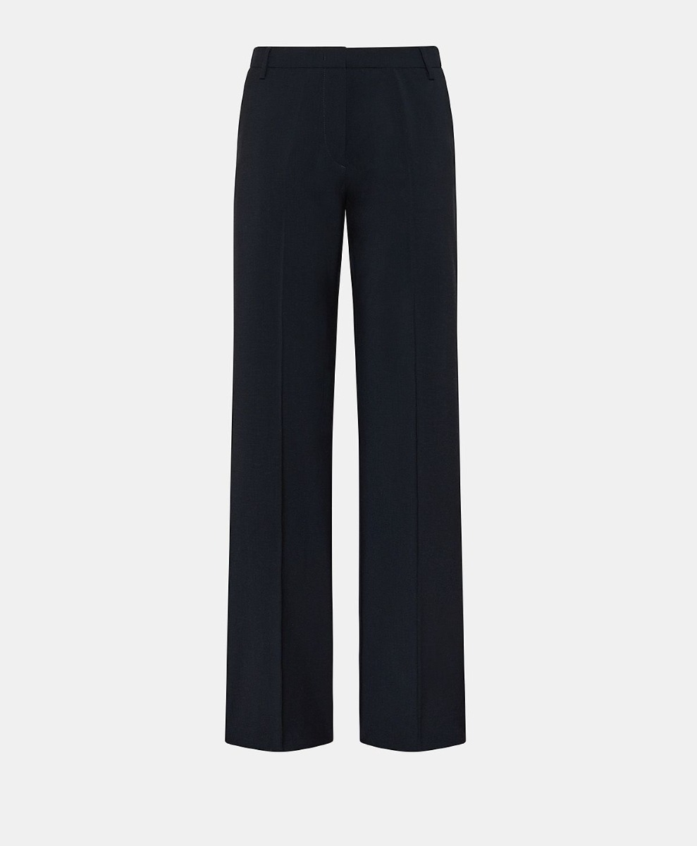 PANTALONI MACHU IN FRESCO DI LANA STRETCH - BLU NOTTE - Clothing - Momonì