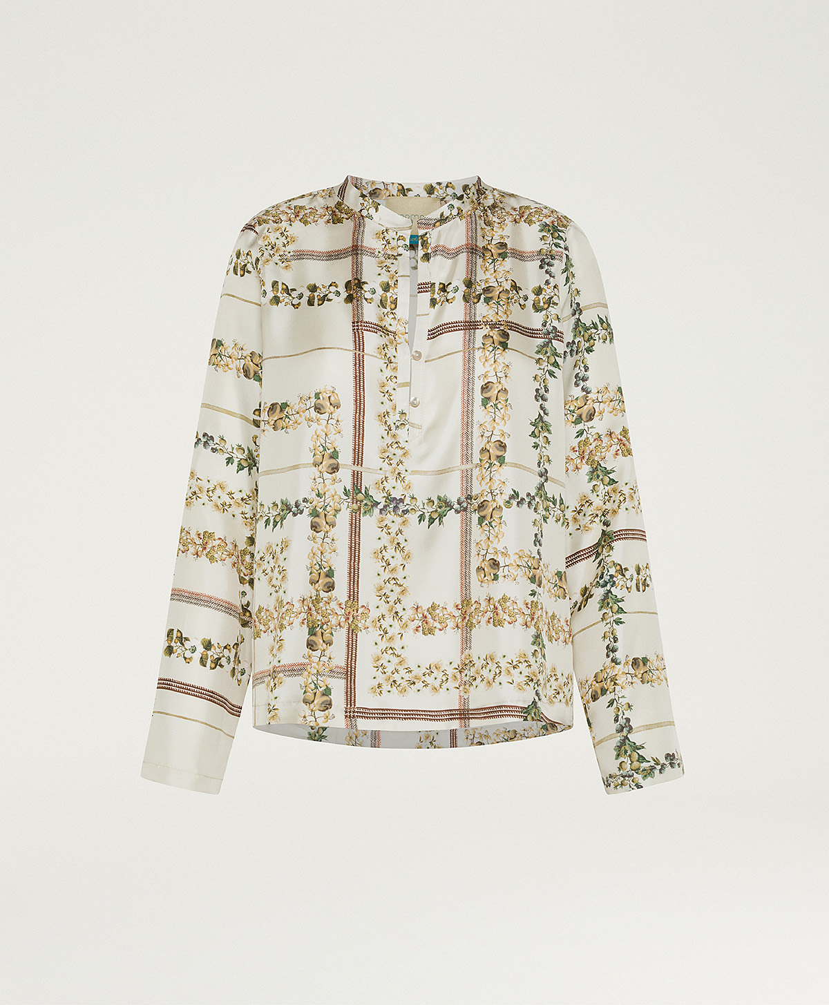 BLUSA EXETER IN TWILL DI SETA STAMPATO - MULTICOLOR PANNA - Momonì