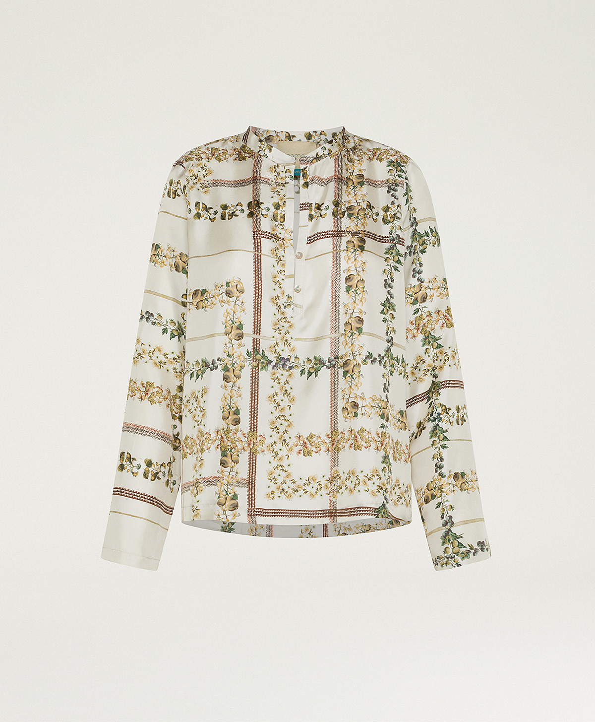 EXETER BLOUSE IN PRINTED SILK TWILL - CREAM MULTICOLOR - Clothing - Momonì