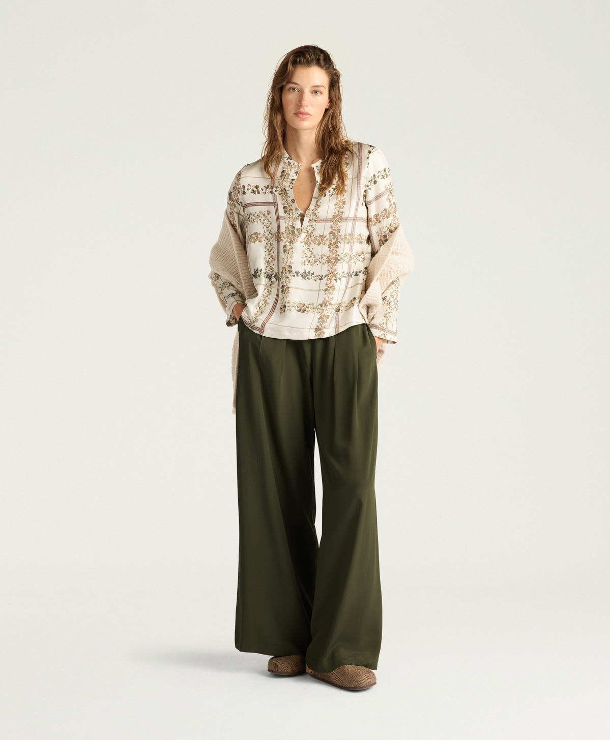 BLUSA EXETER IN TWILL DI SETA STAMPATO - MULTICOLOR PANNA - Momonì