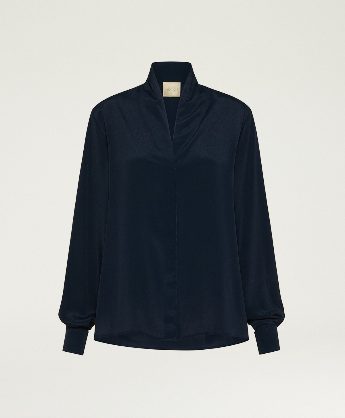 BLOUSE MARGARET EN ACÉTATE/SOIE UNIE - BLEU - Clothing - Momonì