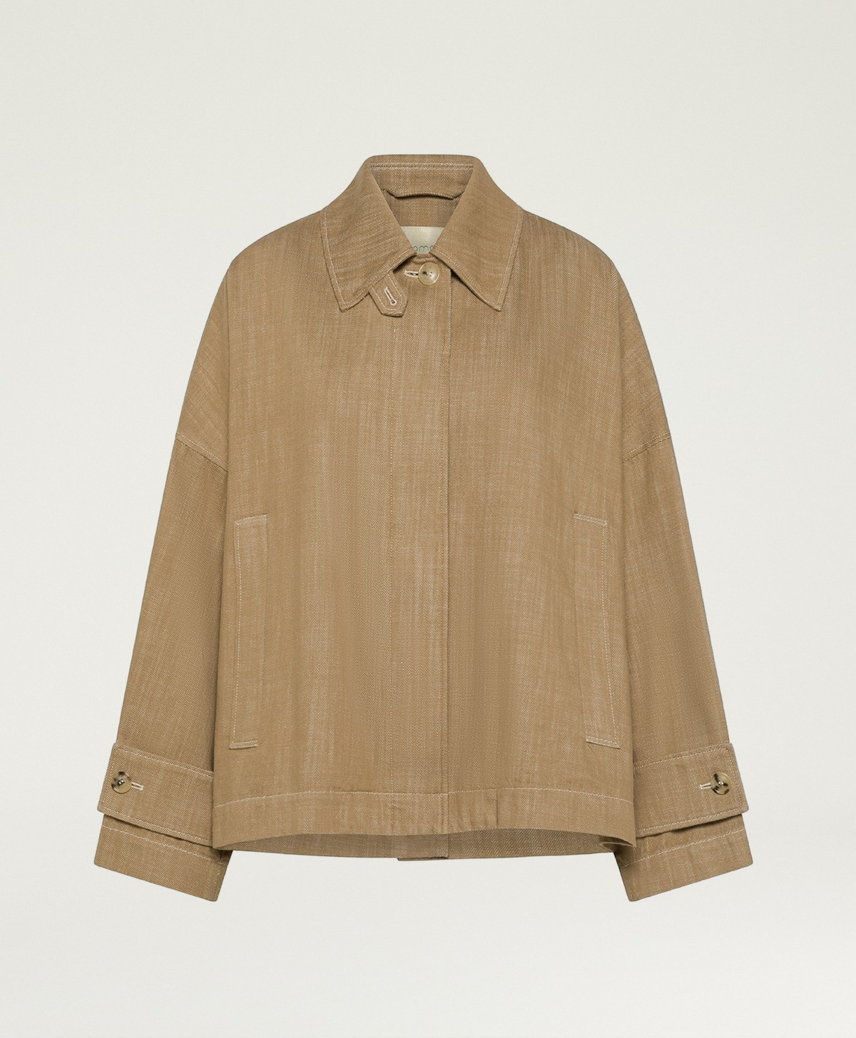 HENRY COAT IN YARN DYED DENIM - ALMOND - Clothing - Momonì