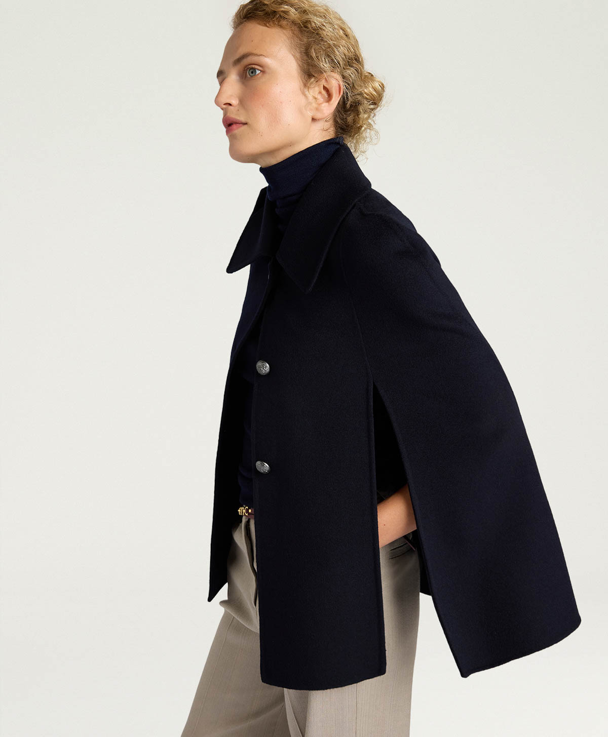 CHRISTI COAT IN DOUBLE-FACE WOOL - NIGHT BLUE - Clothing - Momonì