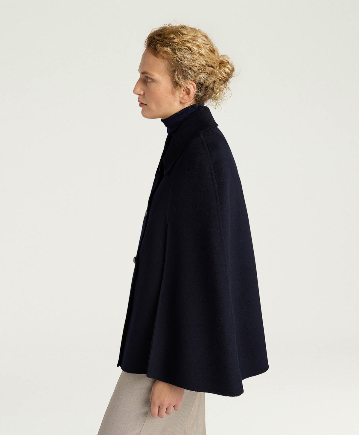 CAPPOTTO CHRISTI IN PANNO DOUBLE - BLU NOTTE - Momonì