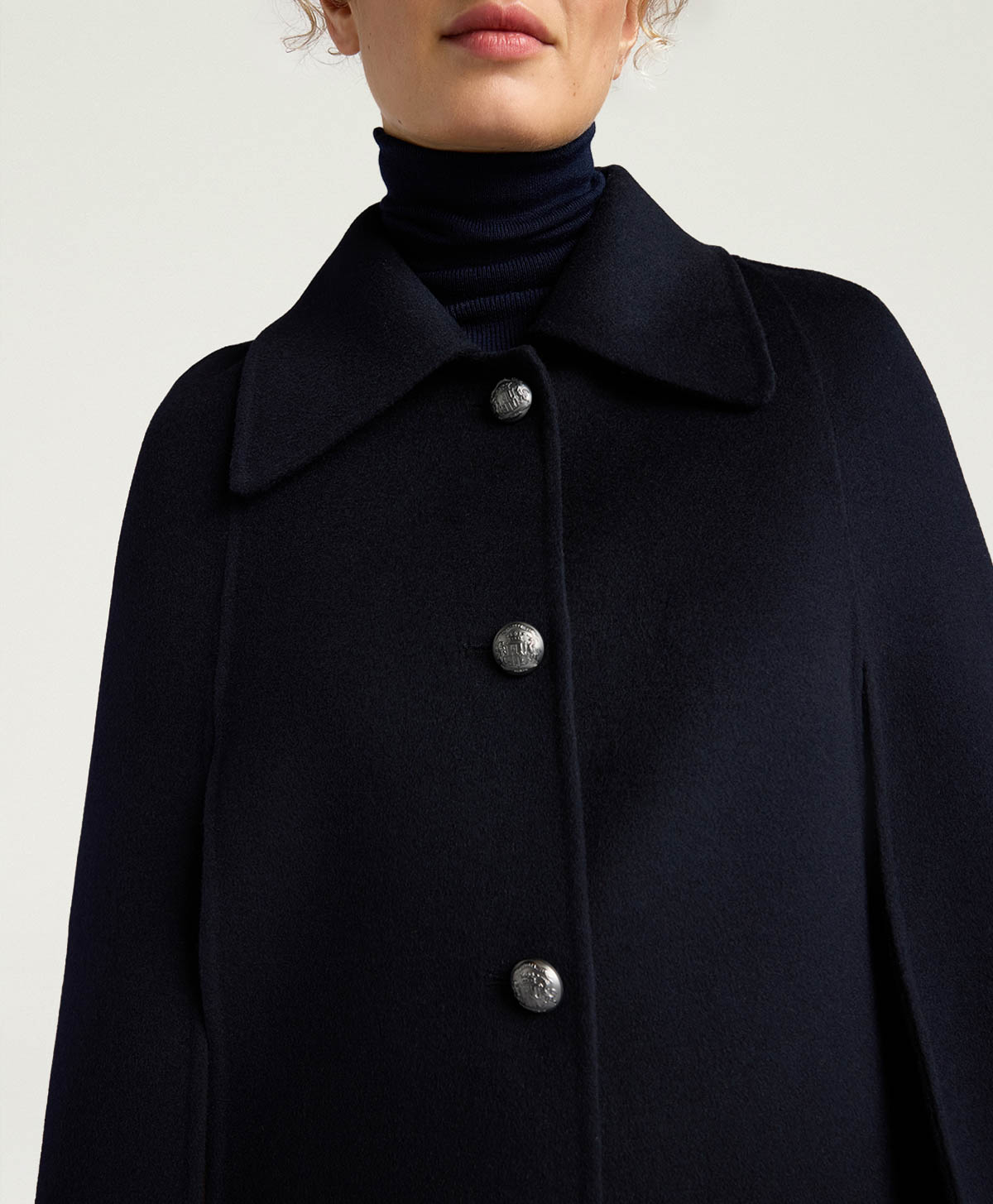 CAPPOTTO CHRISTI IN PANNO DOUBLE - BLU NOTTE - Momonì