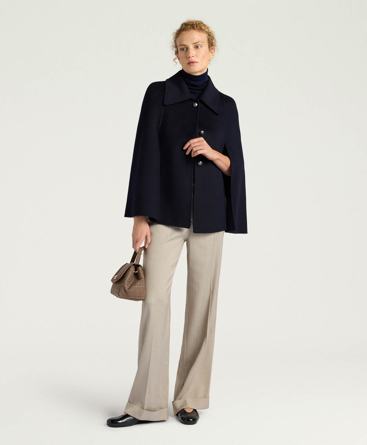 CAPPOTTO CHRISTI IN PANNO DOUBLE - BLU NOTTE - Momonì