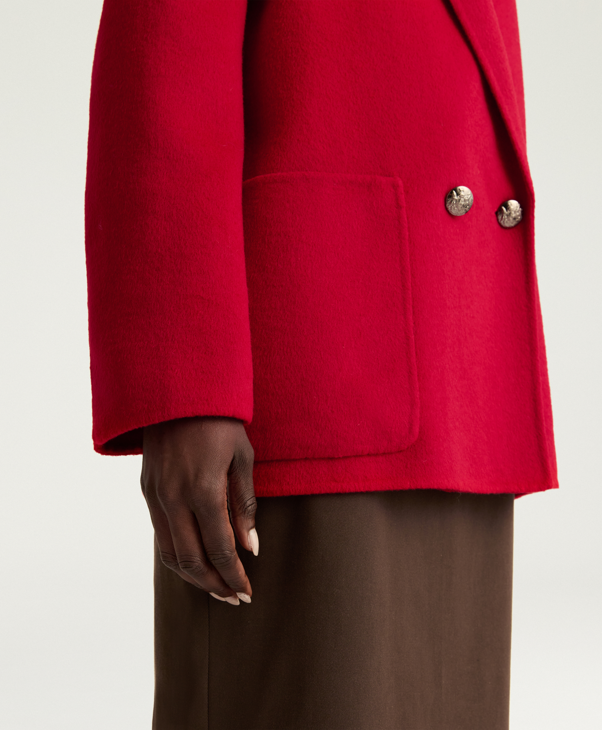 EVELYN COAT IN DOUBLE-FACE WOOL - RED - Momonì
