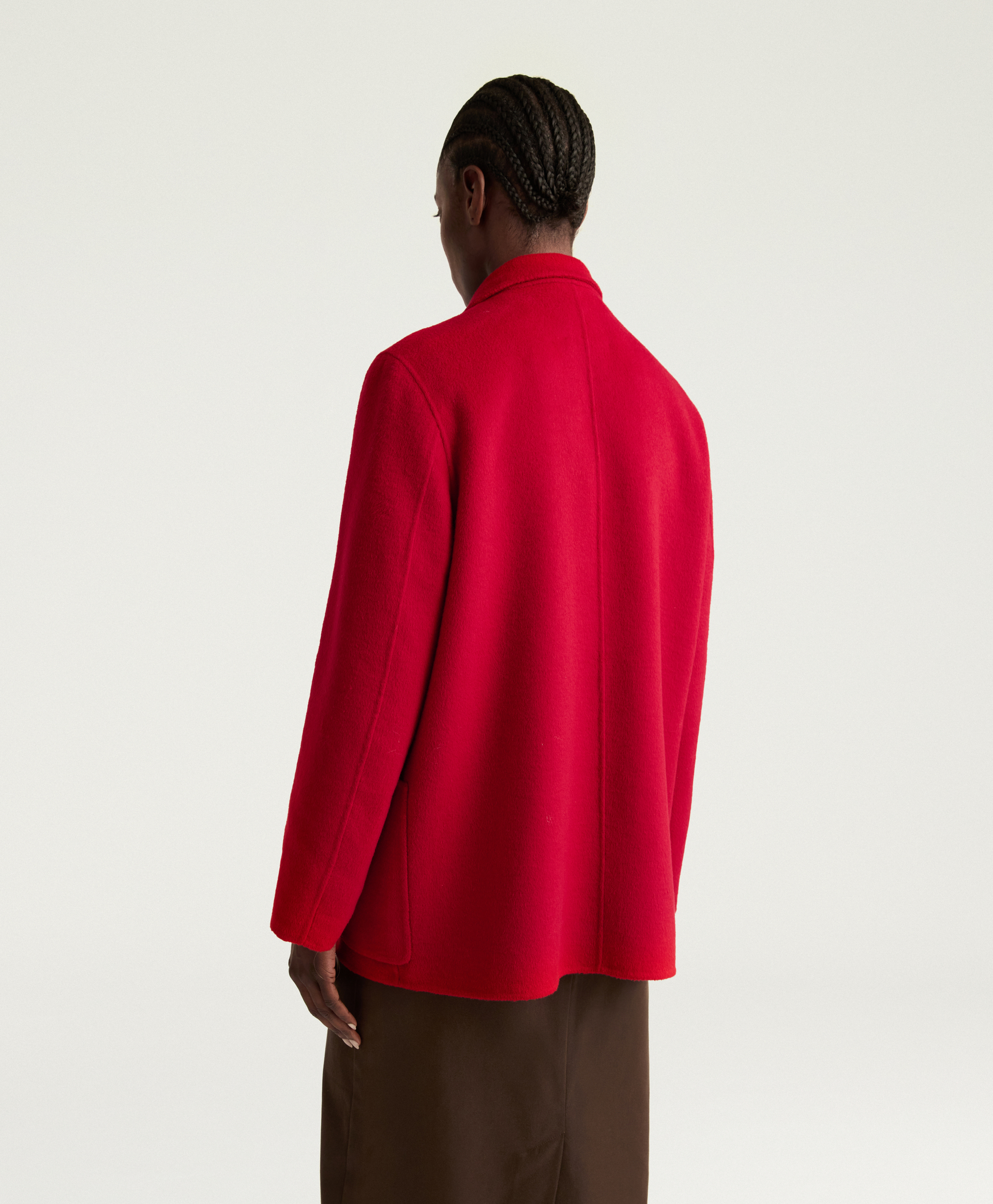 EVELYN COAT IN DOUBLE-FACE WOOL - RED - Momonì