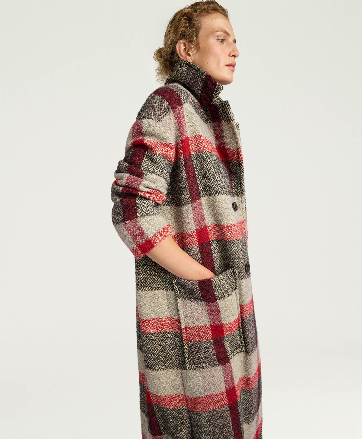 WILLIAM COAT IN MAXI CHECK BOUCLE WOOL - MULTICOLOR - Momonì