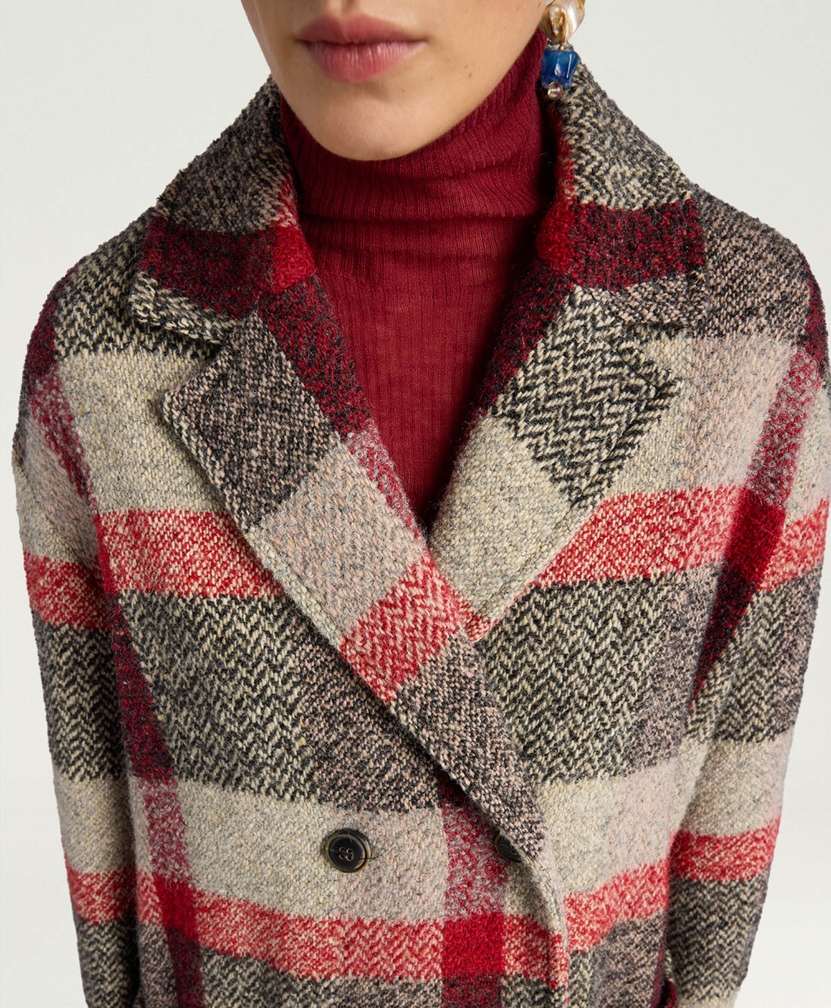 WILLIAM COAT IN MAXI CHECK BOUCLE WOOL - MULTICOLOR - Momonì