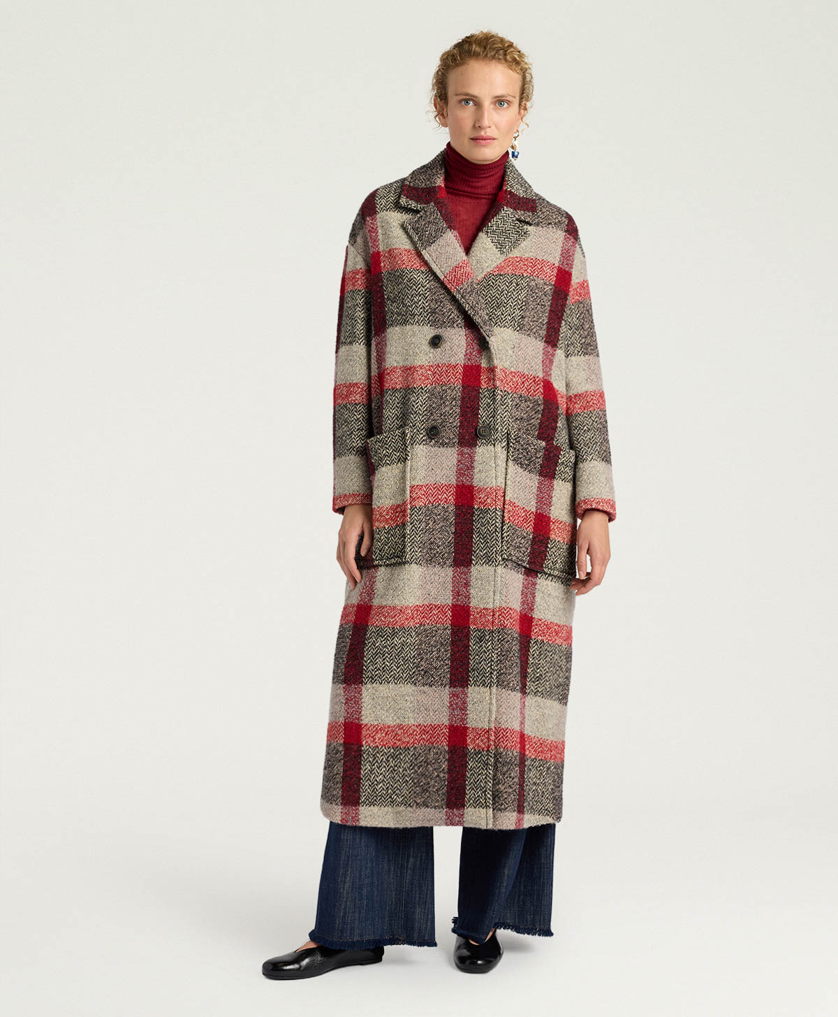 WILLIAM COAT IN MAXI CHECK BOUCLE WOOL - MULTICOLOR - Momonì
