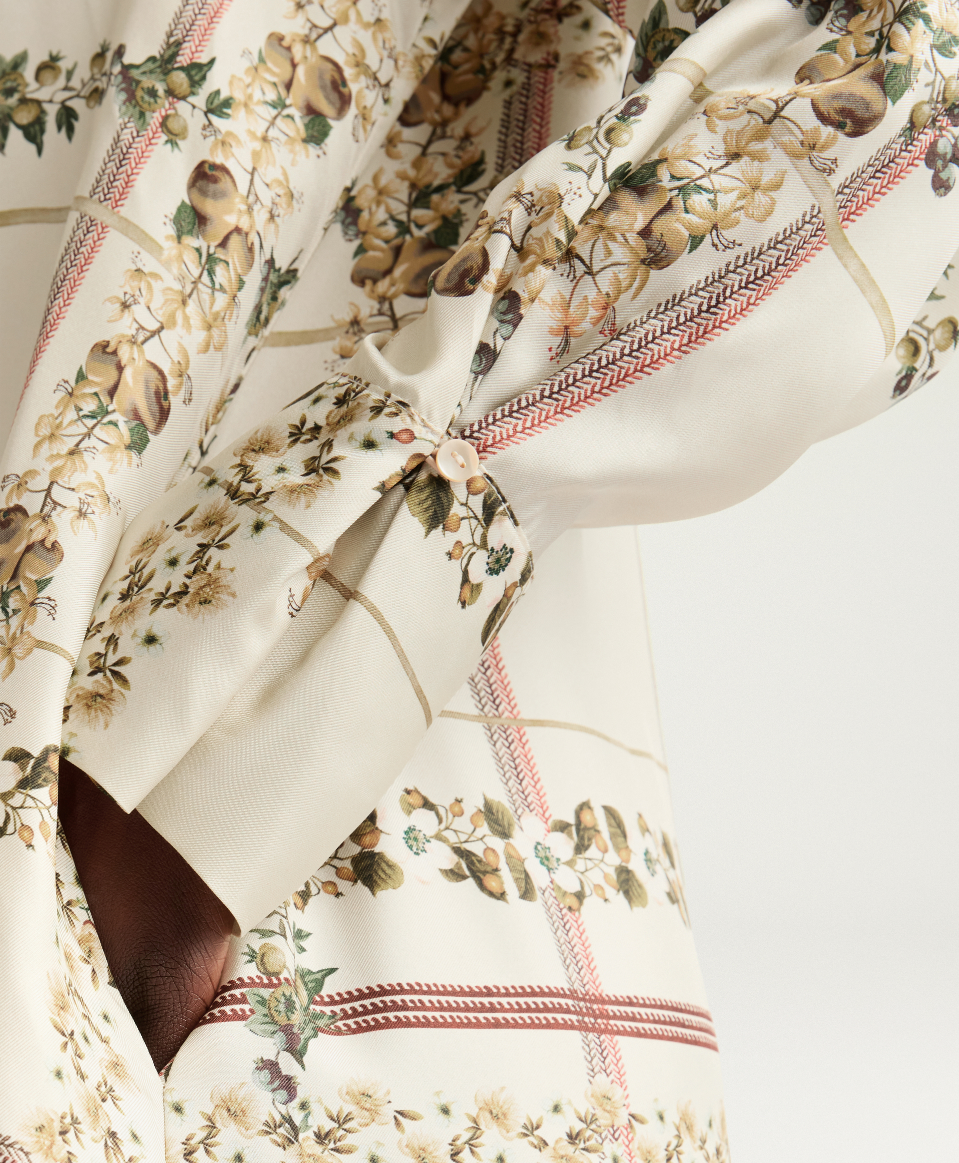 VESTITO CARLISE IN TWILL DI SETA STAMPATO - MULTICOLOR PANNA - Momonì