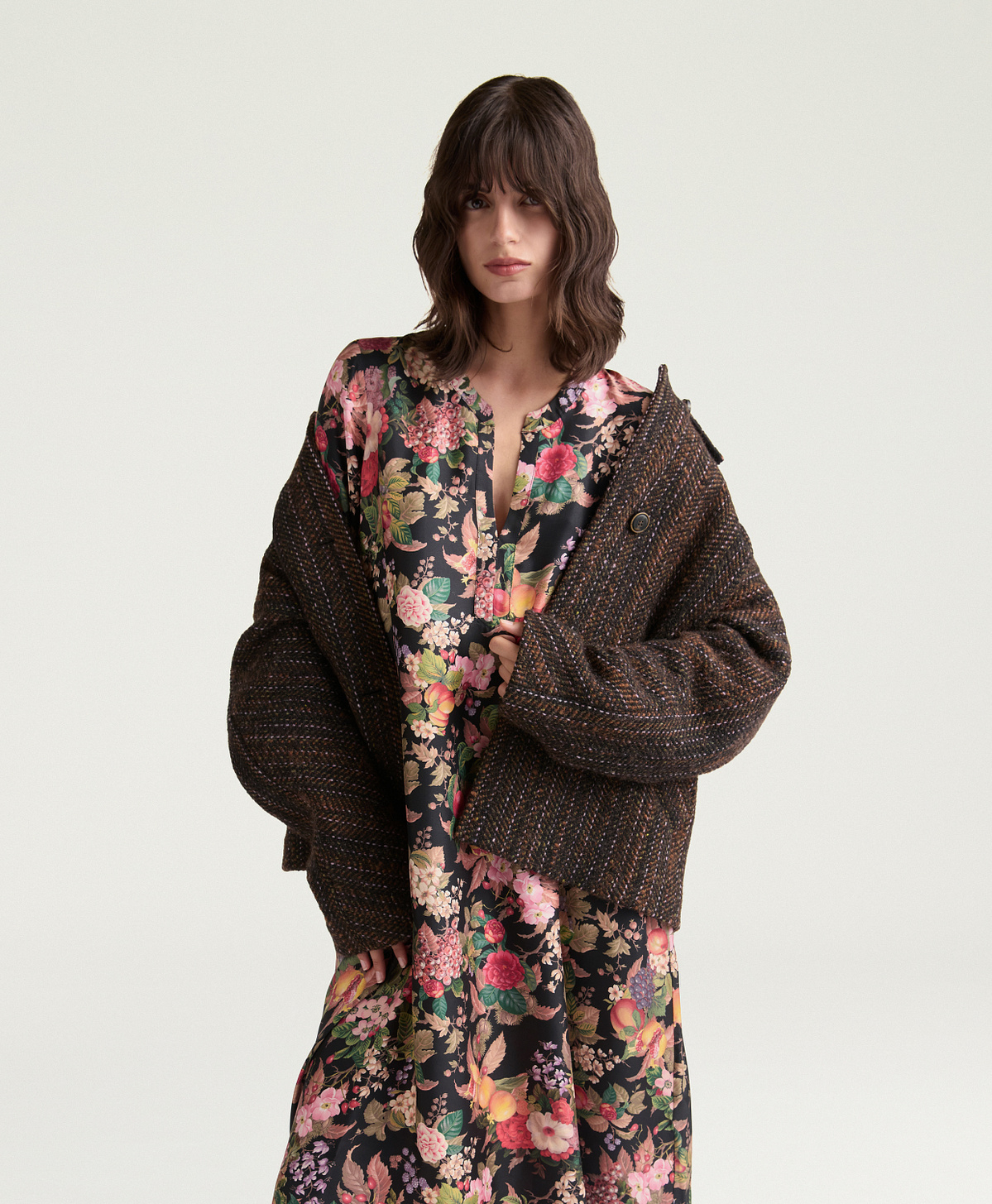 VESTITO CARLISE IN TWILL DI SETA STAMPATO - MULTICOLOR NERO - Momonì