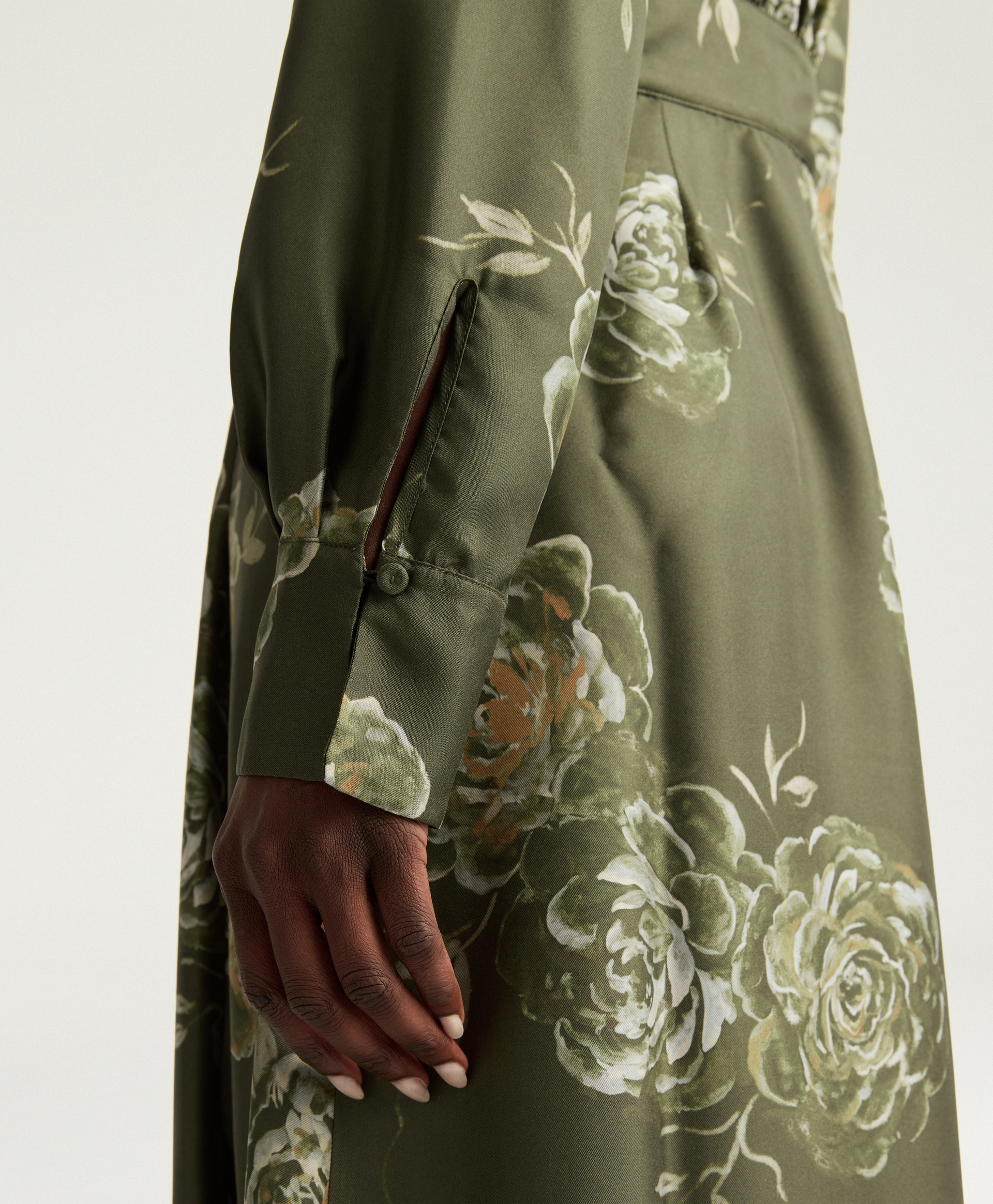 VESTITO BECKA IN TWILL DI SETA STAMPATO - MULTICOLOR OLIVA - Momonì