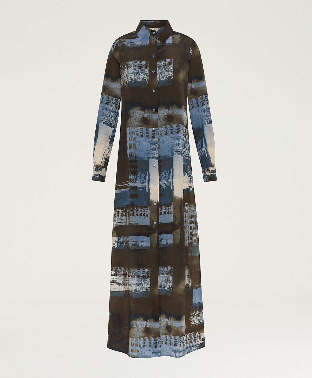 ROBE ROWEN EN CRÊPE DE CHINE IMPRIMÉ - MULTICOLORE CHOCOLAT - Momonì