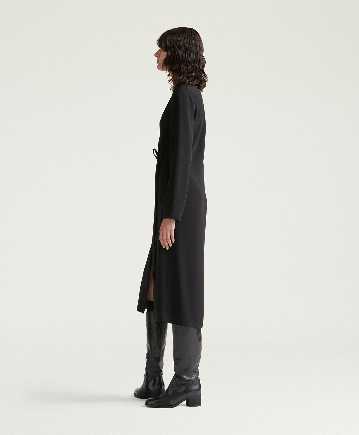 VESTITO LAVANDER IN CADÌ VISCOSA STRETCH - NERO - Momonì