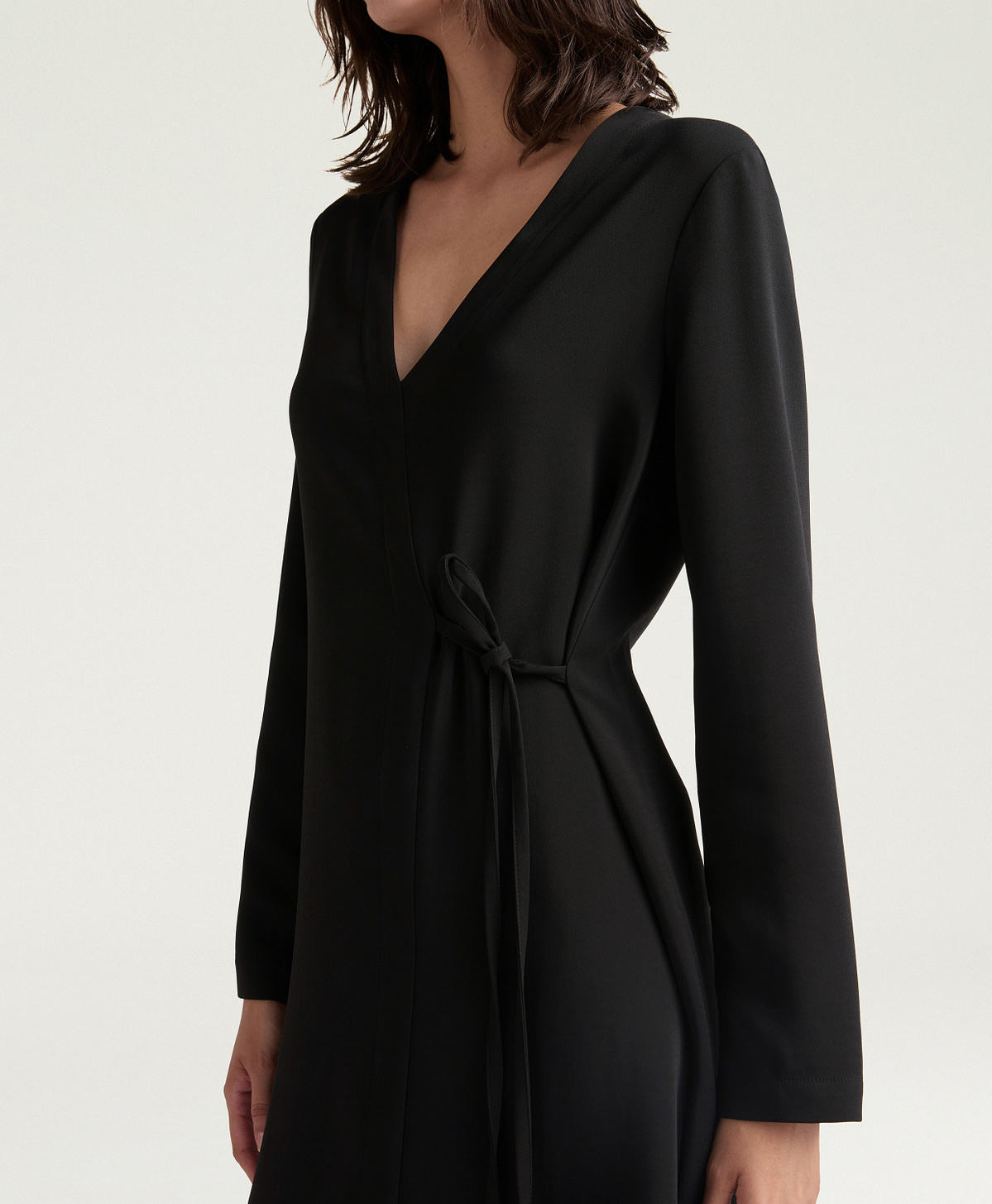VESTITO LAVANDER IN CADÌ VISCOSA STRETCH - NERO - Momonì