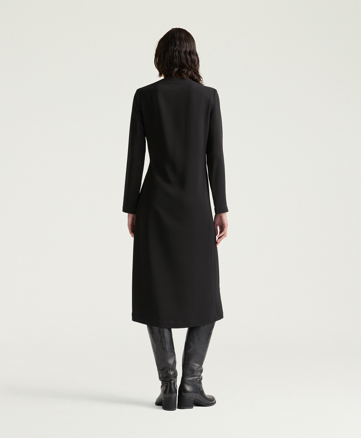 VESTITO LAVANDER IN CADÌ VISCOSA STRETCH - NERO - Momonì