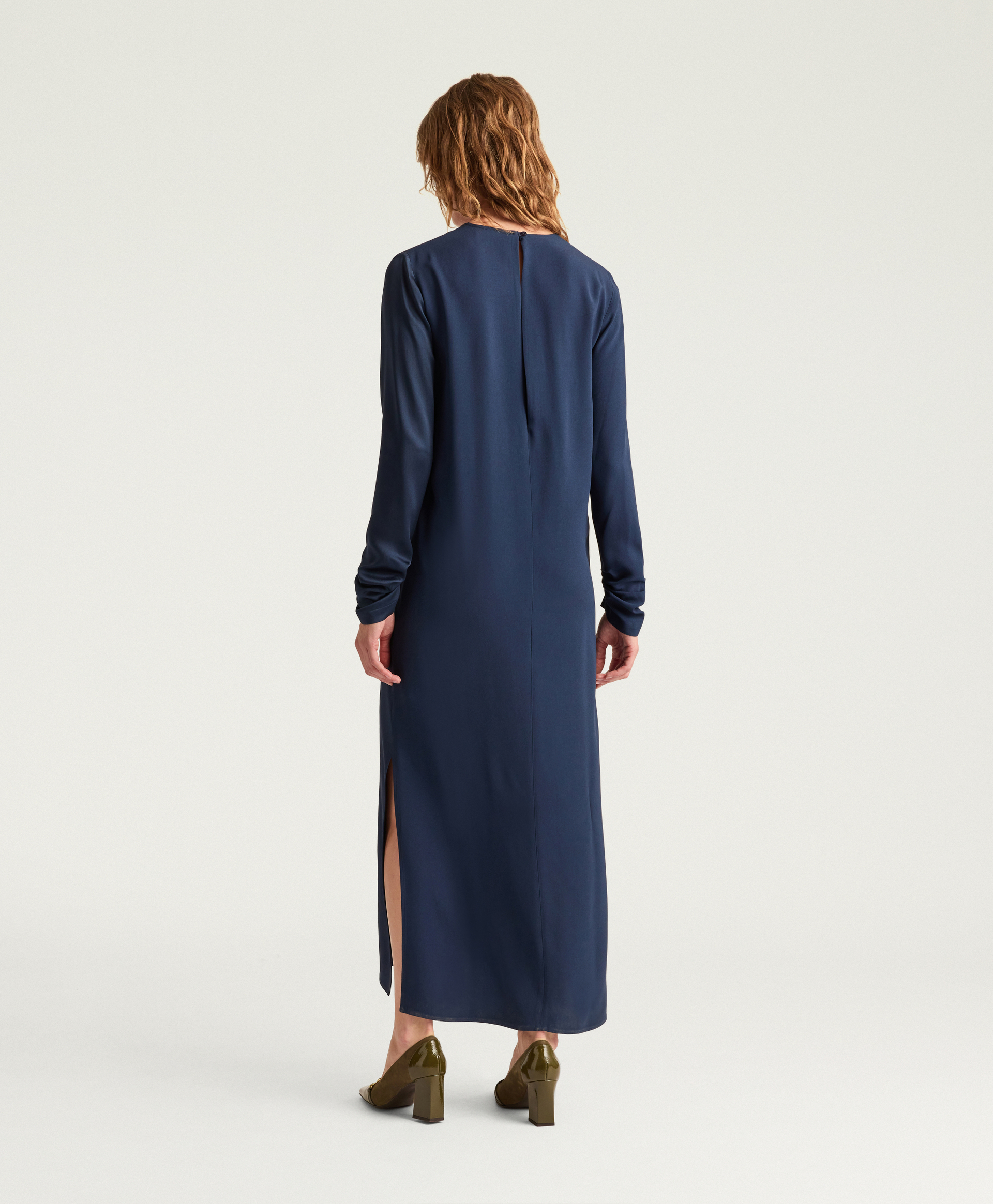 ROBE ROSE EN ENVERS SATIN - ENCRE - Momonì