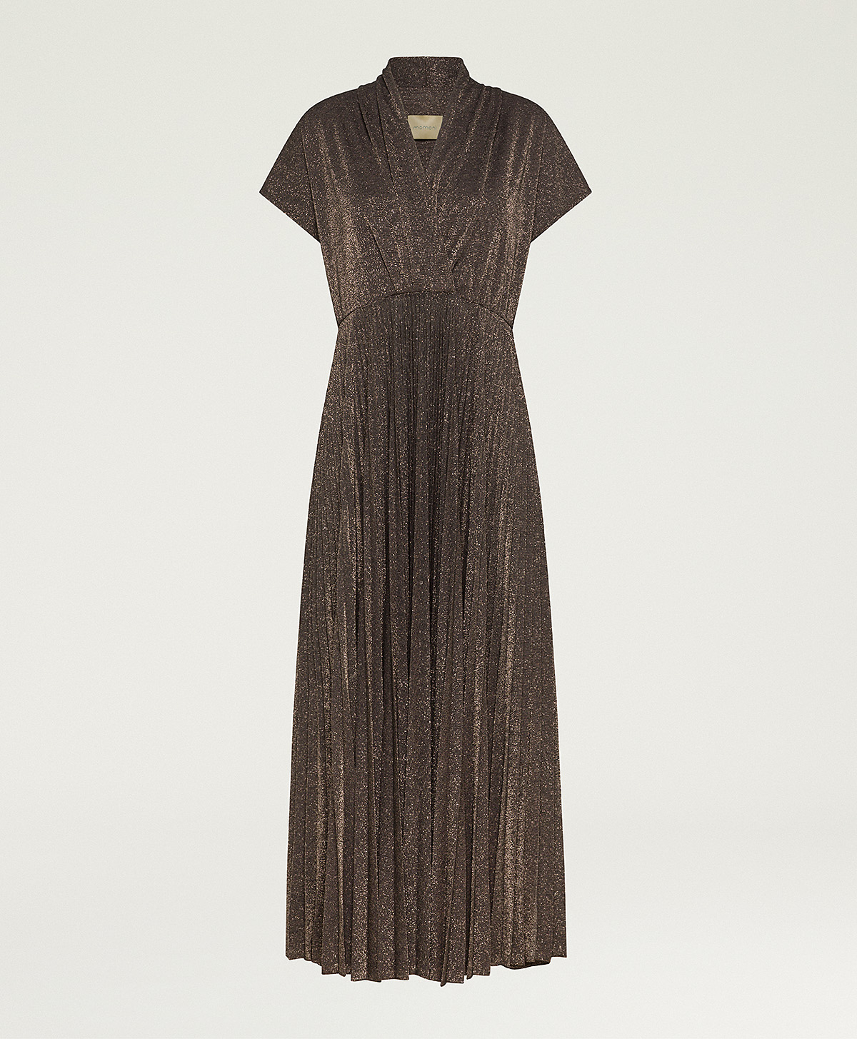 ROBE DERBY EN JERSEY LUREX UNI - CUIVRE - Momonì