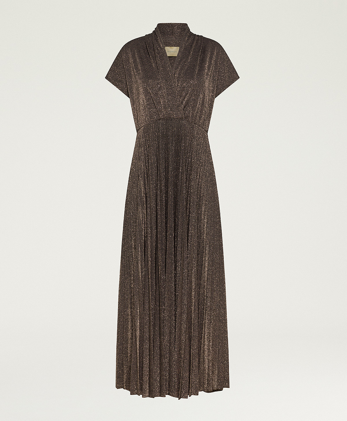 DERBY DRESS IN SOLID COLOUR LUREX JERSEY - COPPER - Clothing - Momonì