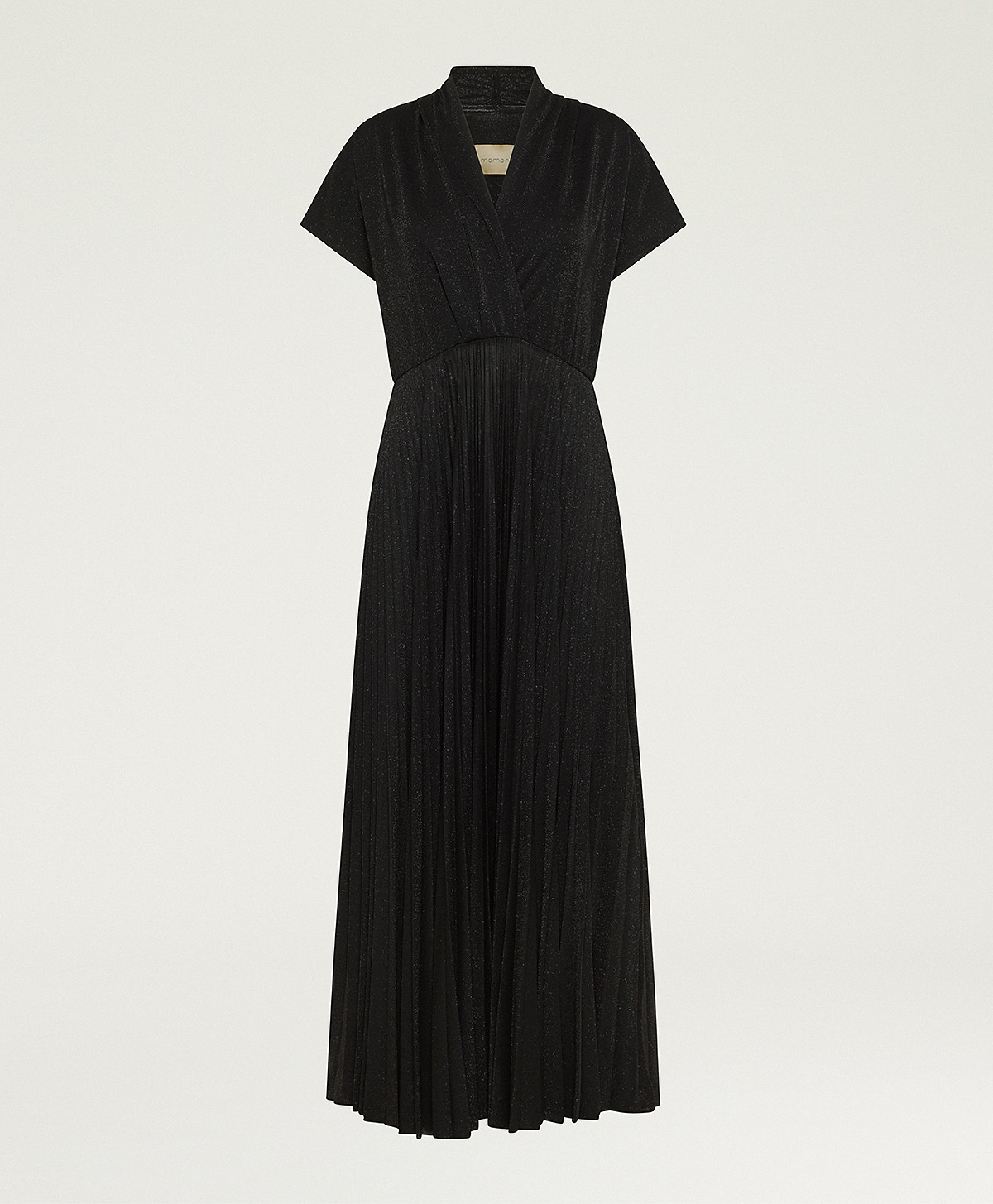 DERBY DRESS IN SOLID COLOUR LUREX JERSEY - BLACK - Momonì