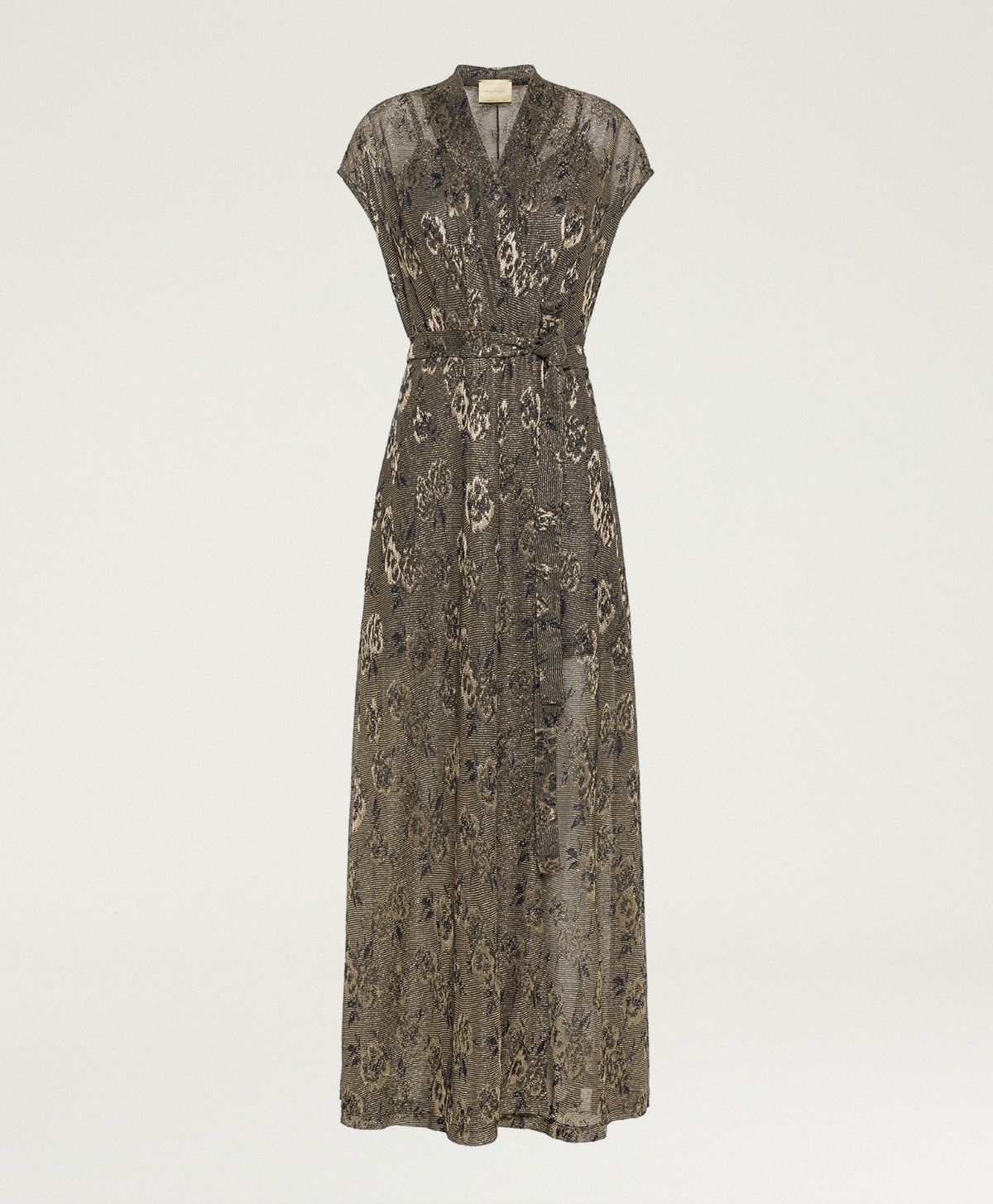 JESSICA DRESS IN LUREX JACQUARD JERSEY - ARMY GREEN MULTICOLOR - Momonì