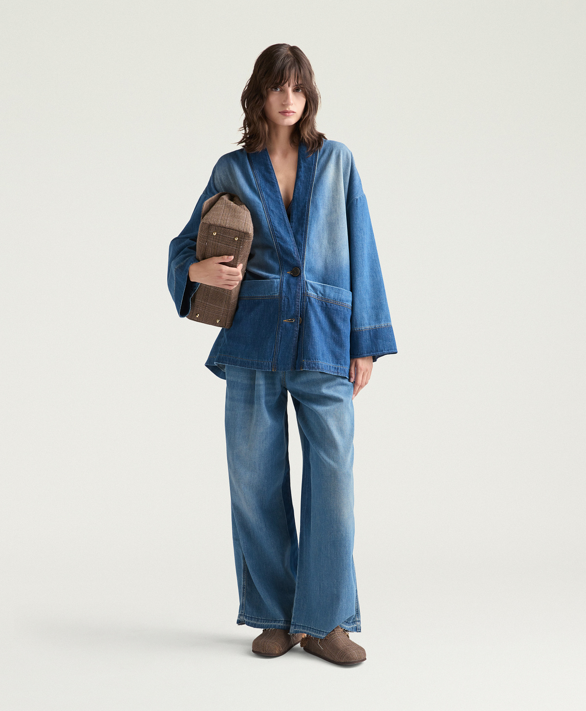 CAROLINE JACKET IN 8 OZ INDIGO DENIM - BLUE JEANS - Momonì