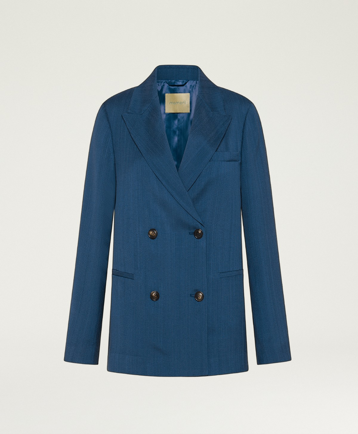ROSEMARY JACKET IN SOLID COLOUR VISCOSE/WOOL - AVIO BLUE - Momonì