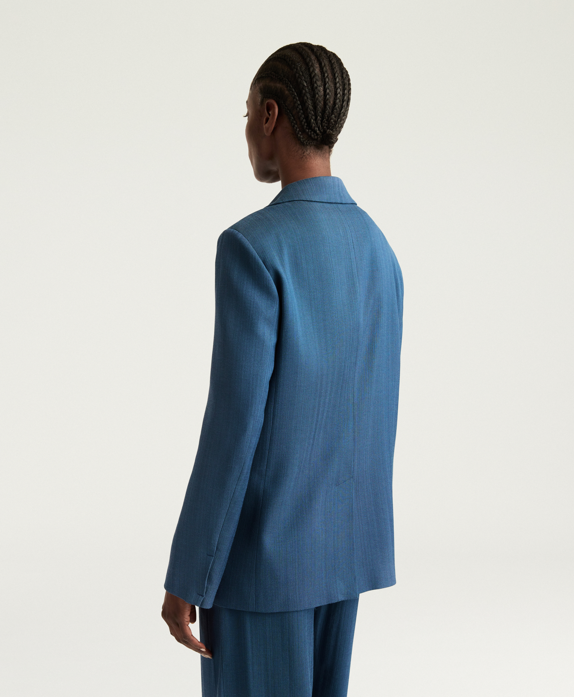 ROSEMARY JACKET IN SOLID COLOUR VISCOSE/WOOL - AVIO BLUE - Momonì