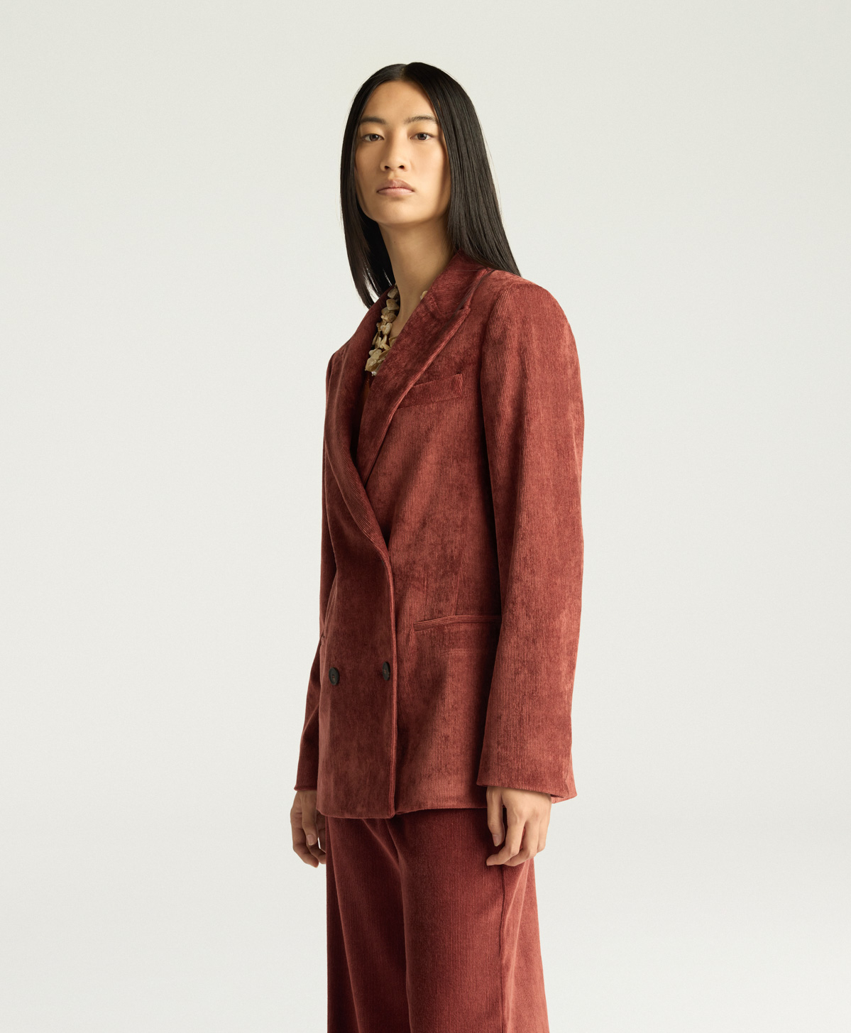 ROSEMARY JACKET IN STRETCH CORDUROY - EARTH BROWN - Momonì