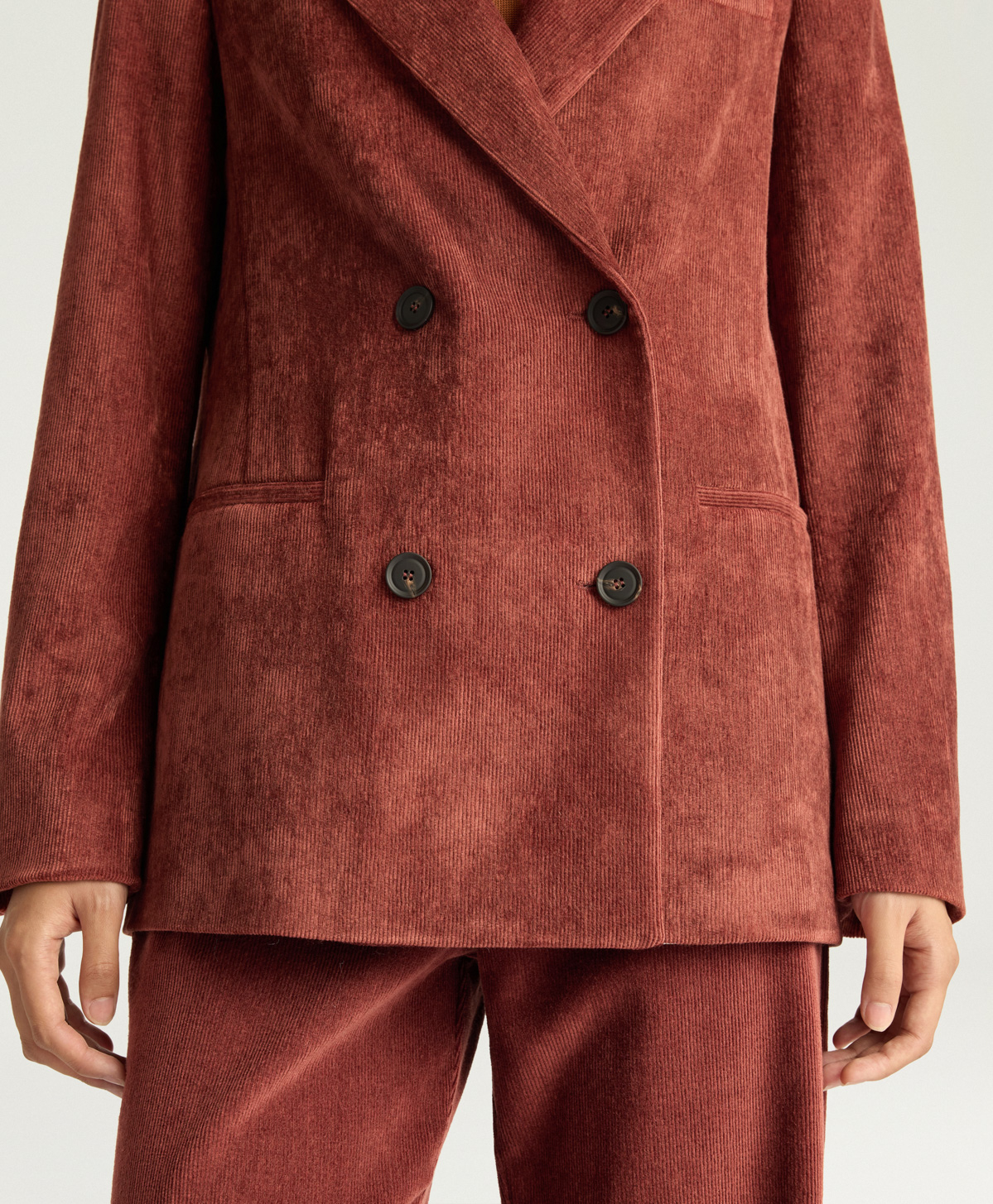 ROSEMARY JACKET IN STRETCH CORDUROY - EARTH BROWN - Momonì