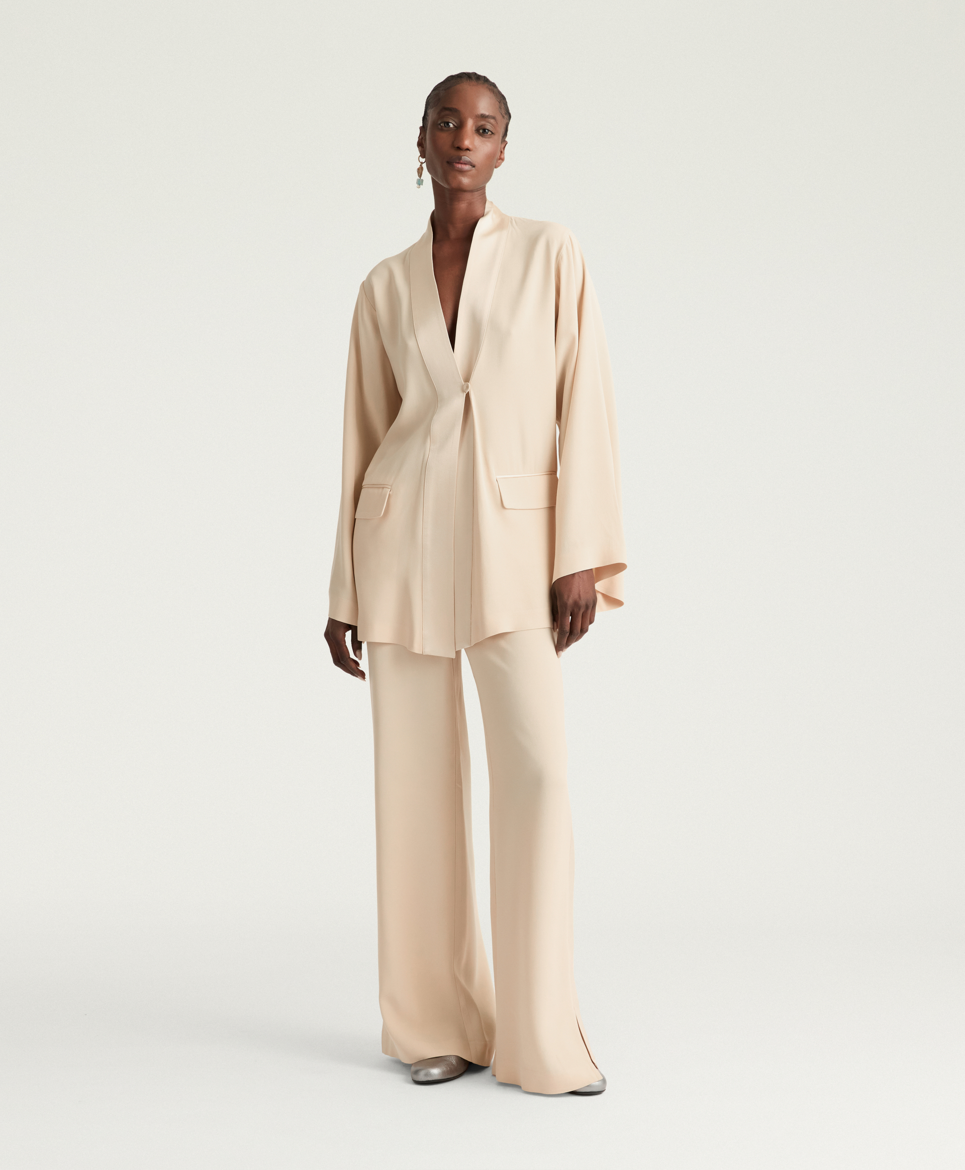 TRINITY JACKET IN ENVERS SATIN - CHAMPAGNE - Momonì