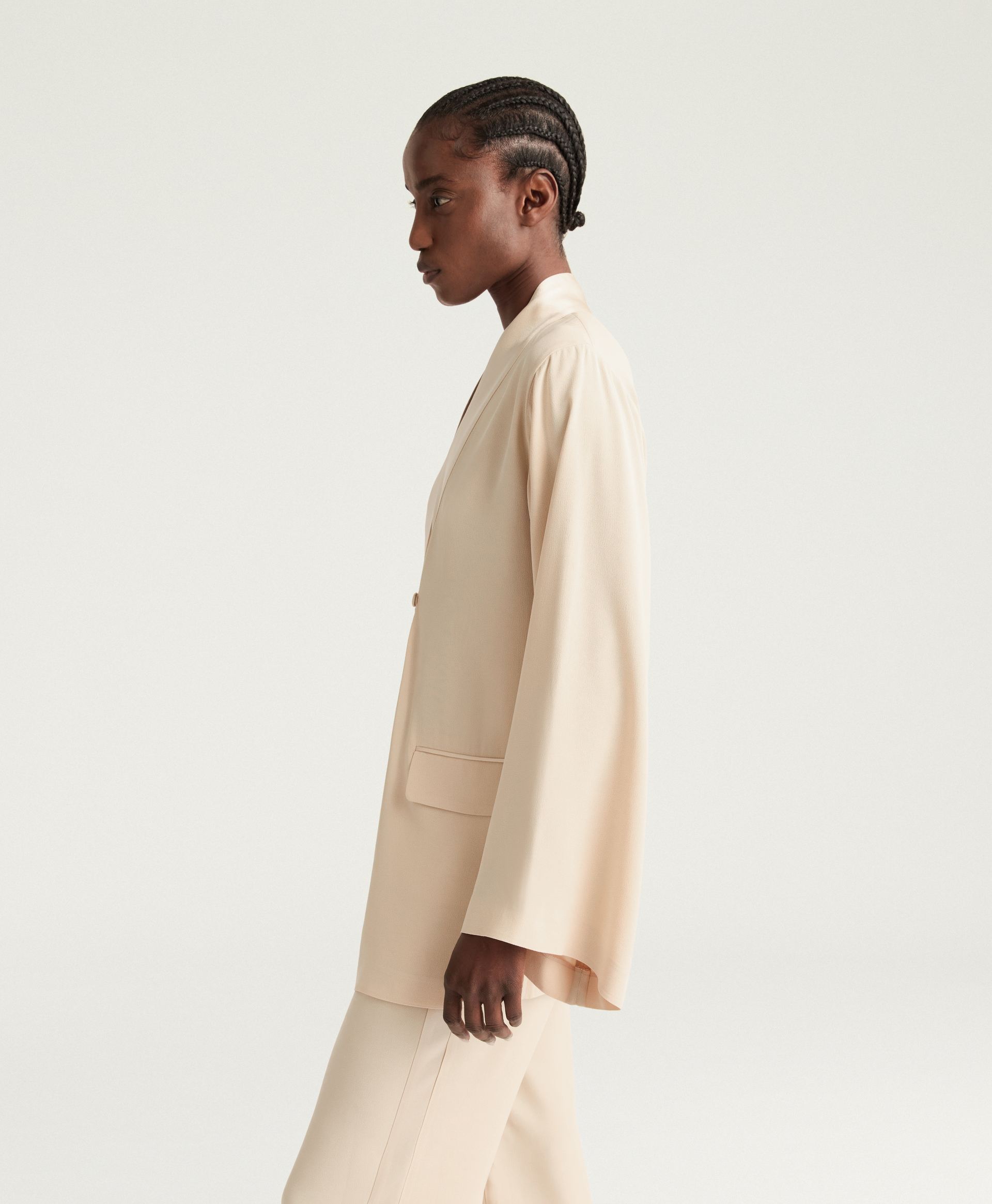 TRINITY JACKET IN ENVERS SATIN - CHAMPAGNE - Momonì