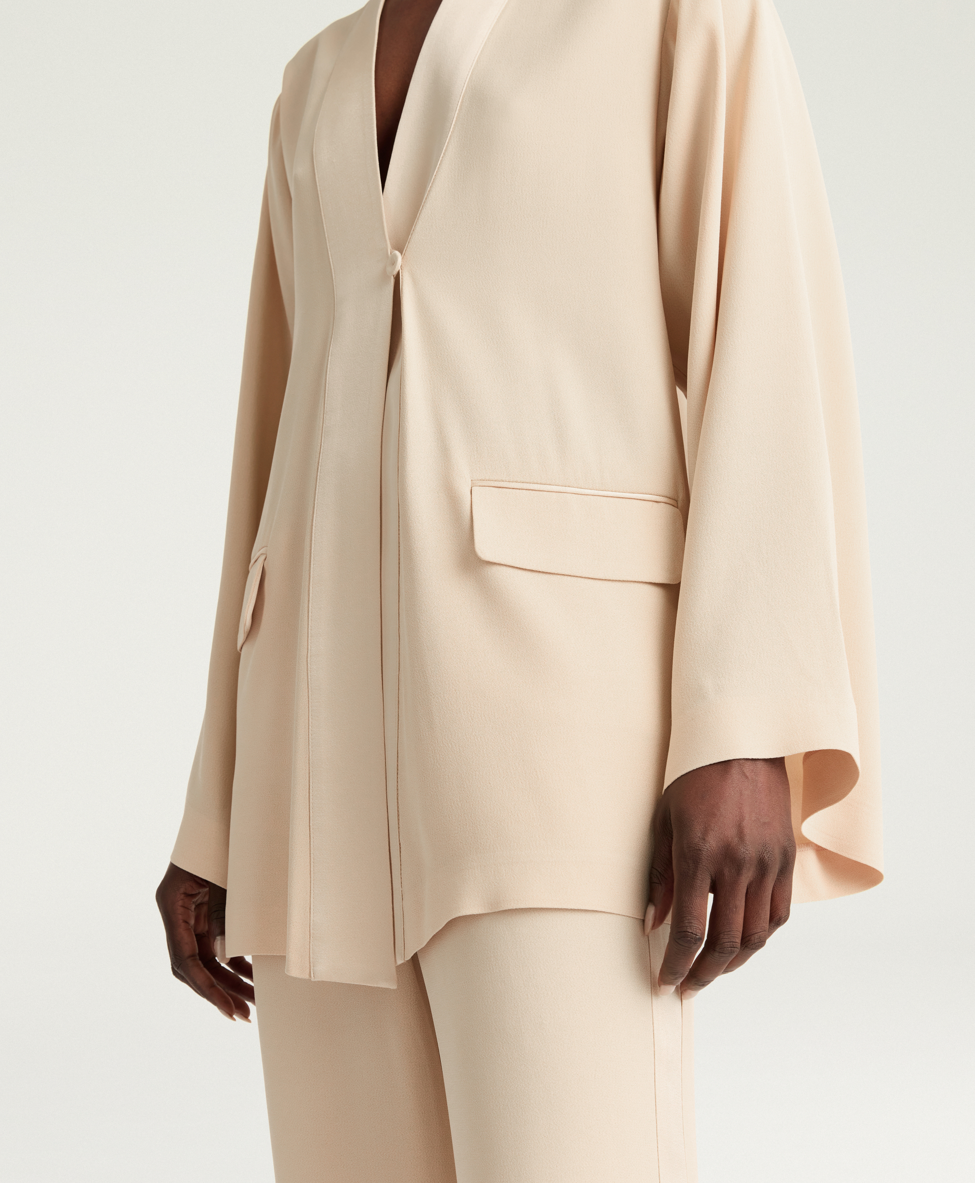 TRINITY JACKET IN ENVERS SATIN - CHAMPAGNE - Momonì
