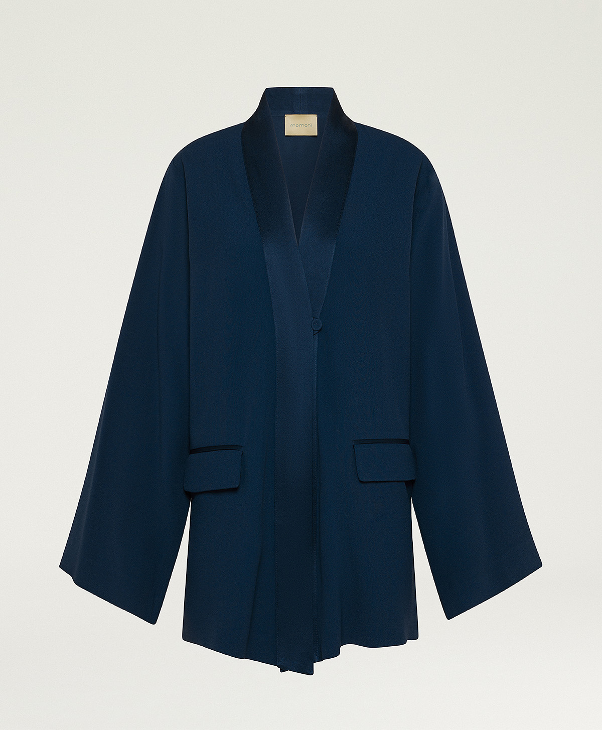 TRINITY JACKET IN ENVERS SATIN - INK - Clothing - Momonì