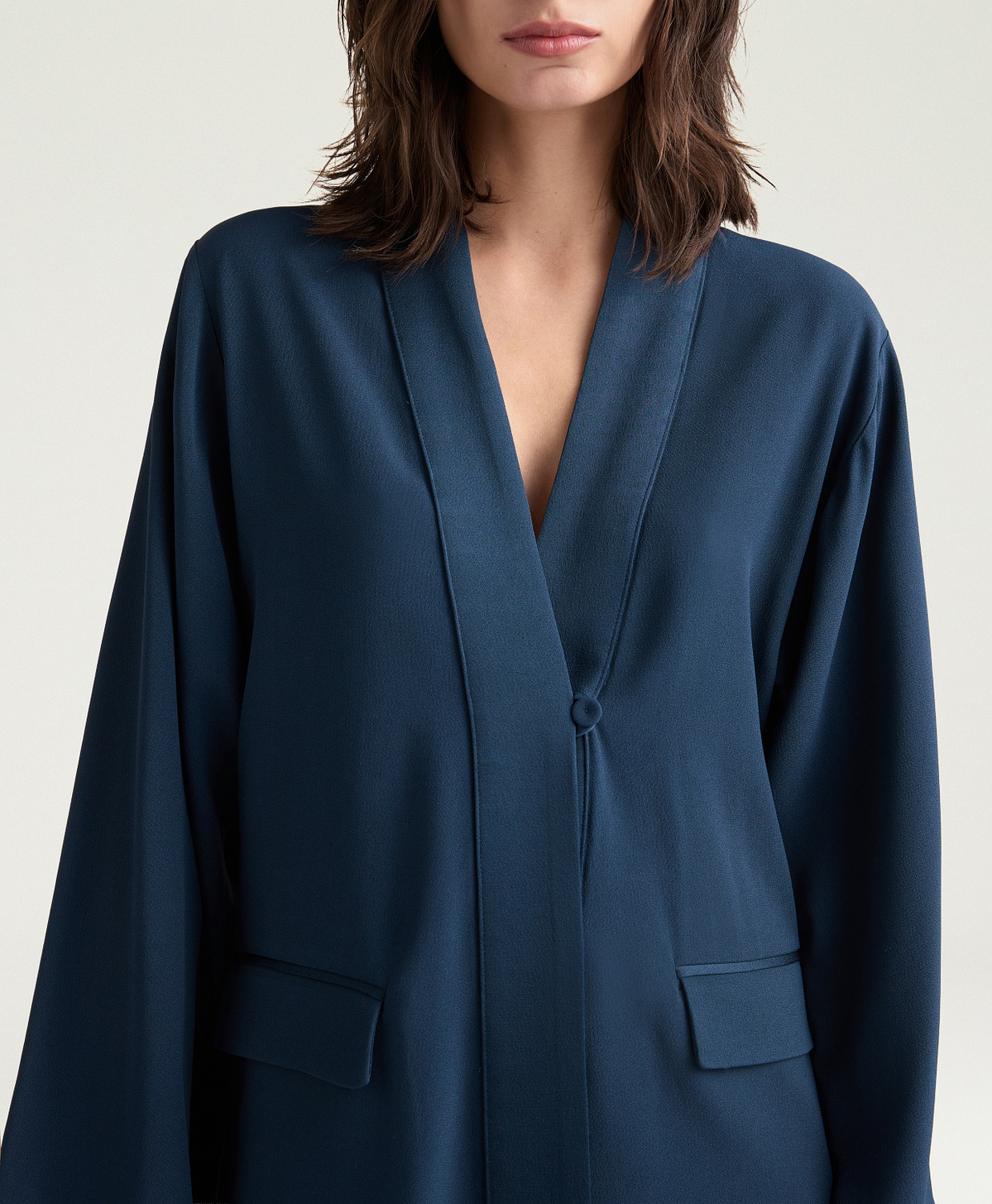 VESTE TRINITY EN ENVERS SATIN - ENCRE - Momonì