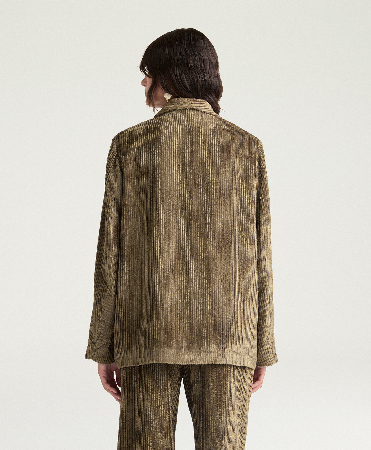 PEMBROKE JACKET IN FLUID CORDUROY - KAHKI - Momonì