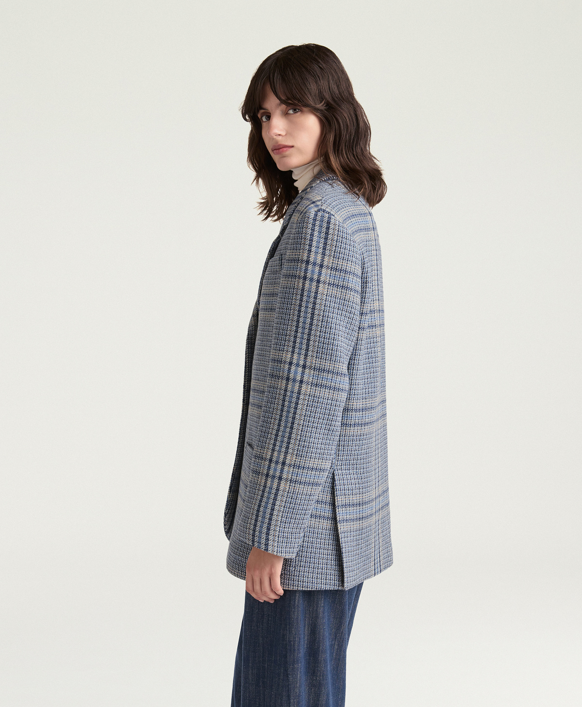 GIACCA OXFORD IN PANNO MAXI GALLES - MULTICOLOR AVIO - Momonì