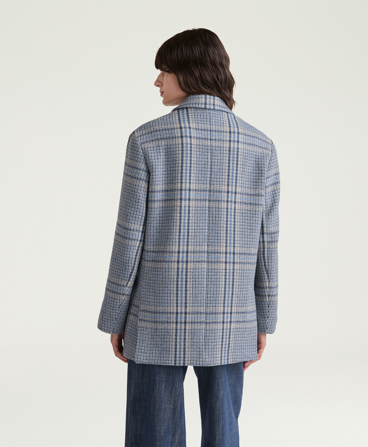 GIACCA OXFORD IN PANNO MAXI GALLES - MULTICOLOR AVIO - Momonì