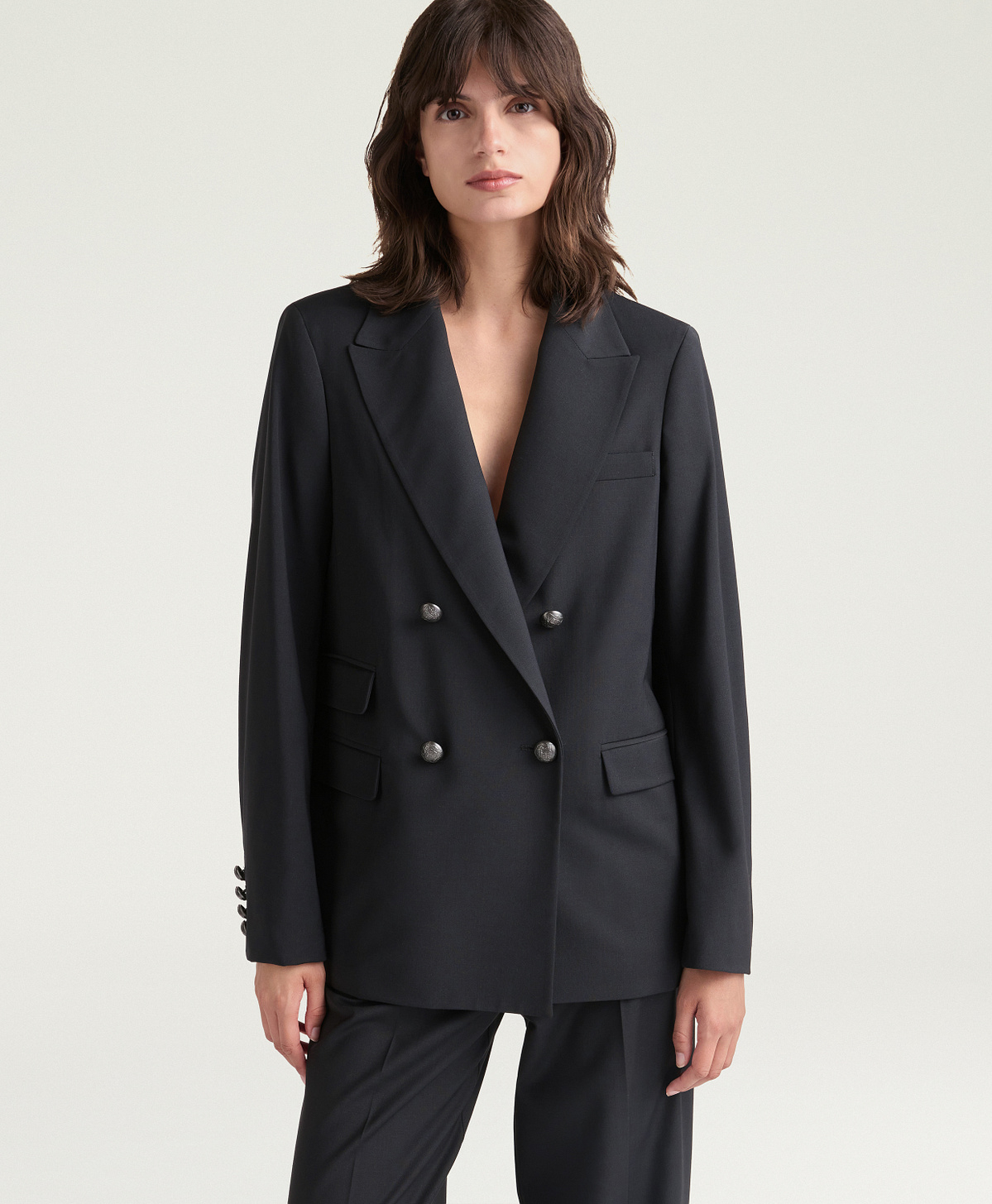 VESTE ODO EN LAINE FROIDE BI-STRETCH - NOIR - Momonì