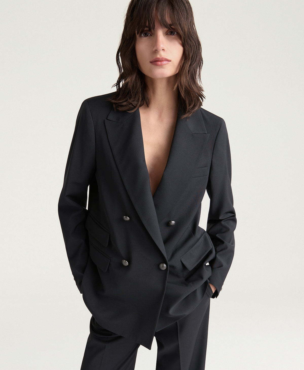 VESTE ODO EN LAINE FROIDE BI-STRETCH - NOIR - Momonì