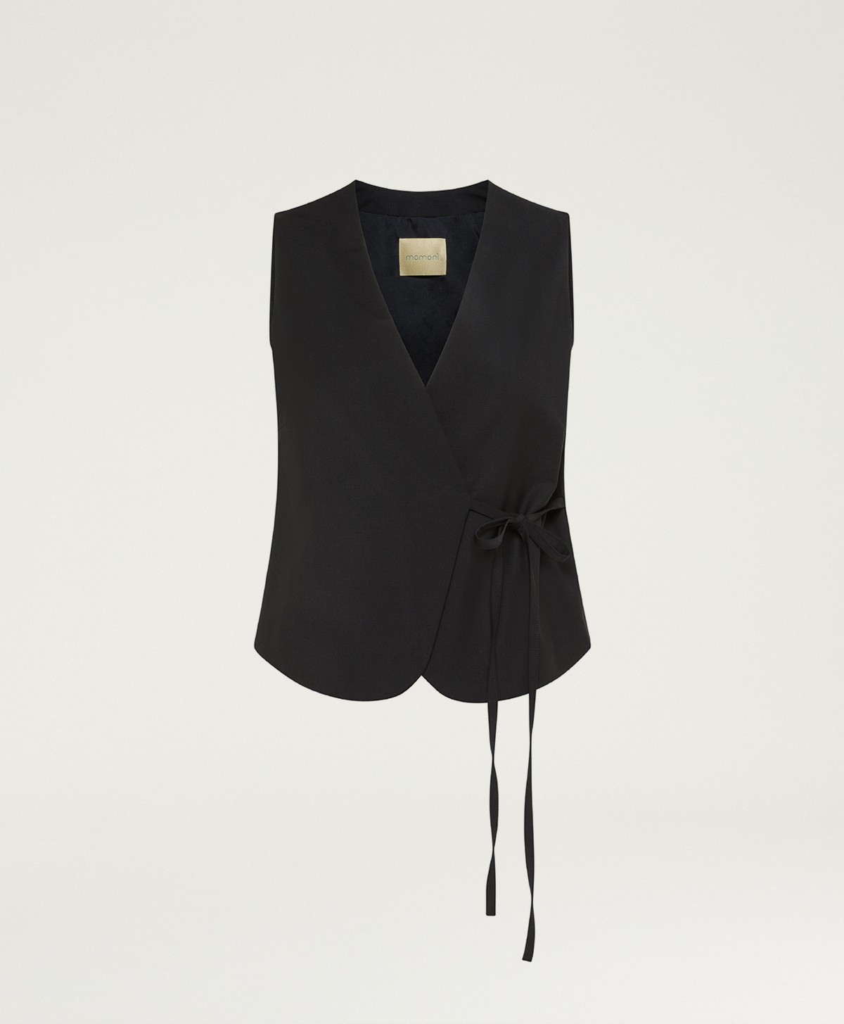 CEYLON GILET IN BI-STRETCH COOL WOOL - BLACK - Momonì