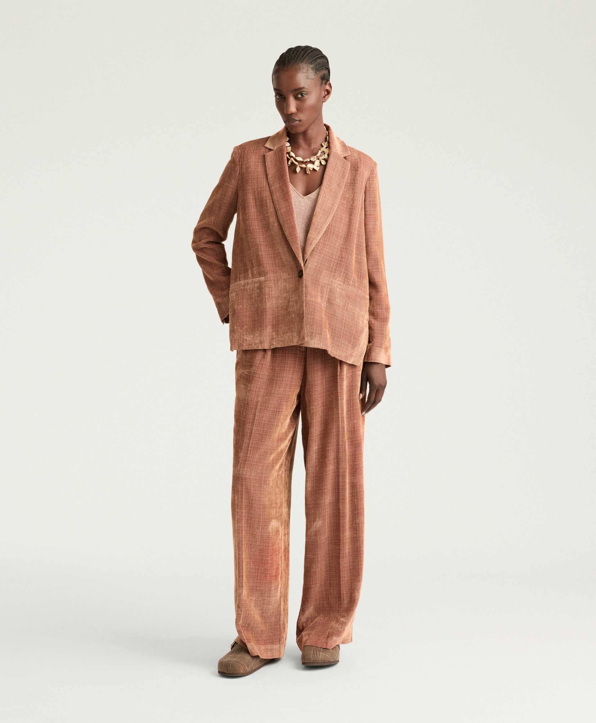 HINATA JACKET IN PATTERNED NEEDLECORD - PINK - Clothing - Momonì