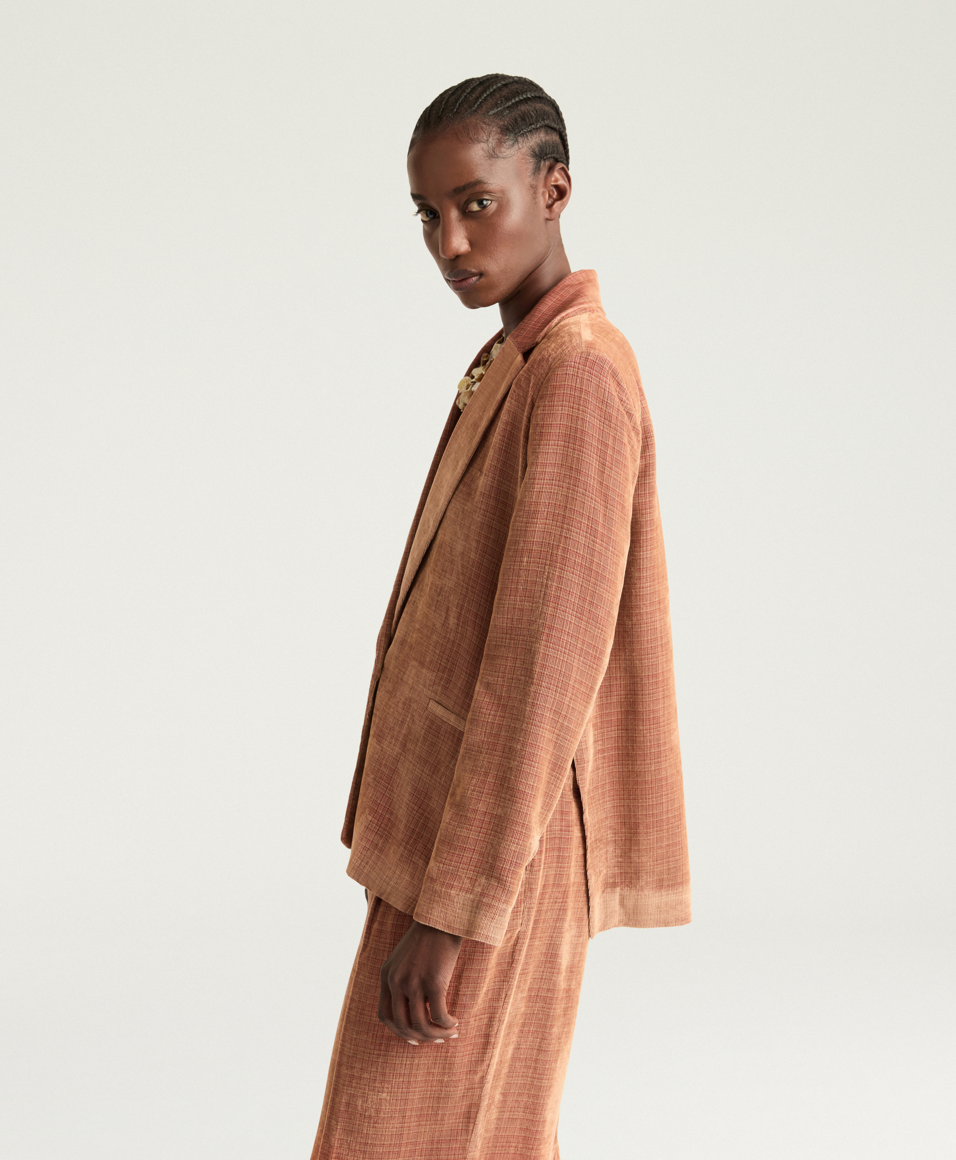 HINATA JACKET IN PATTERNED NEEDLECORD - PINK - Momonì