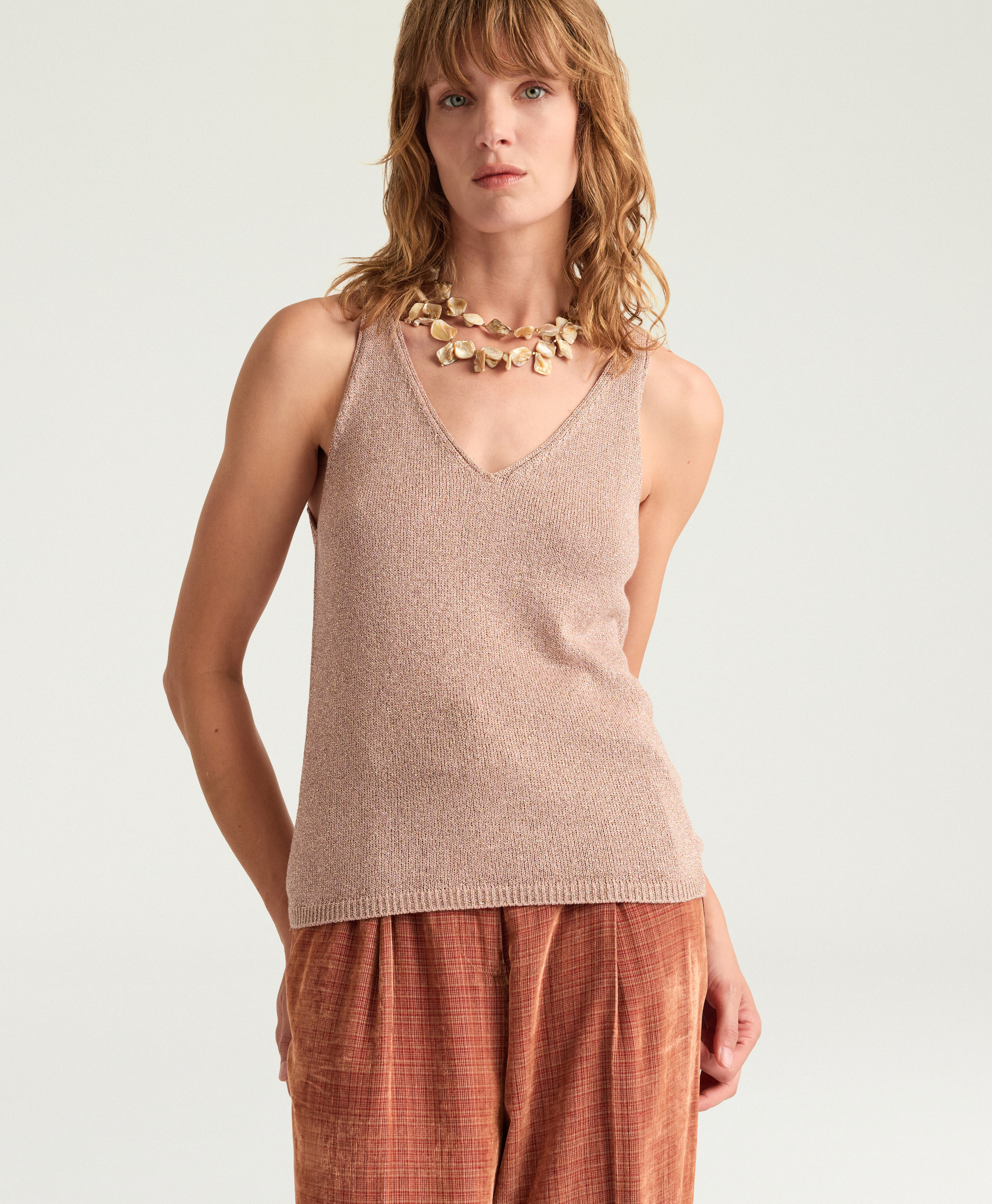 NIJI SWEATER IN LUREX VISCOSE - PINK - Momonì