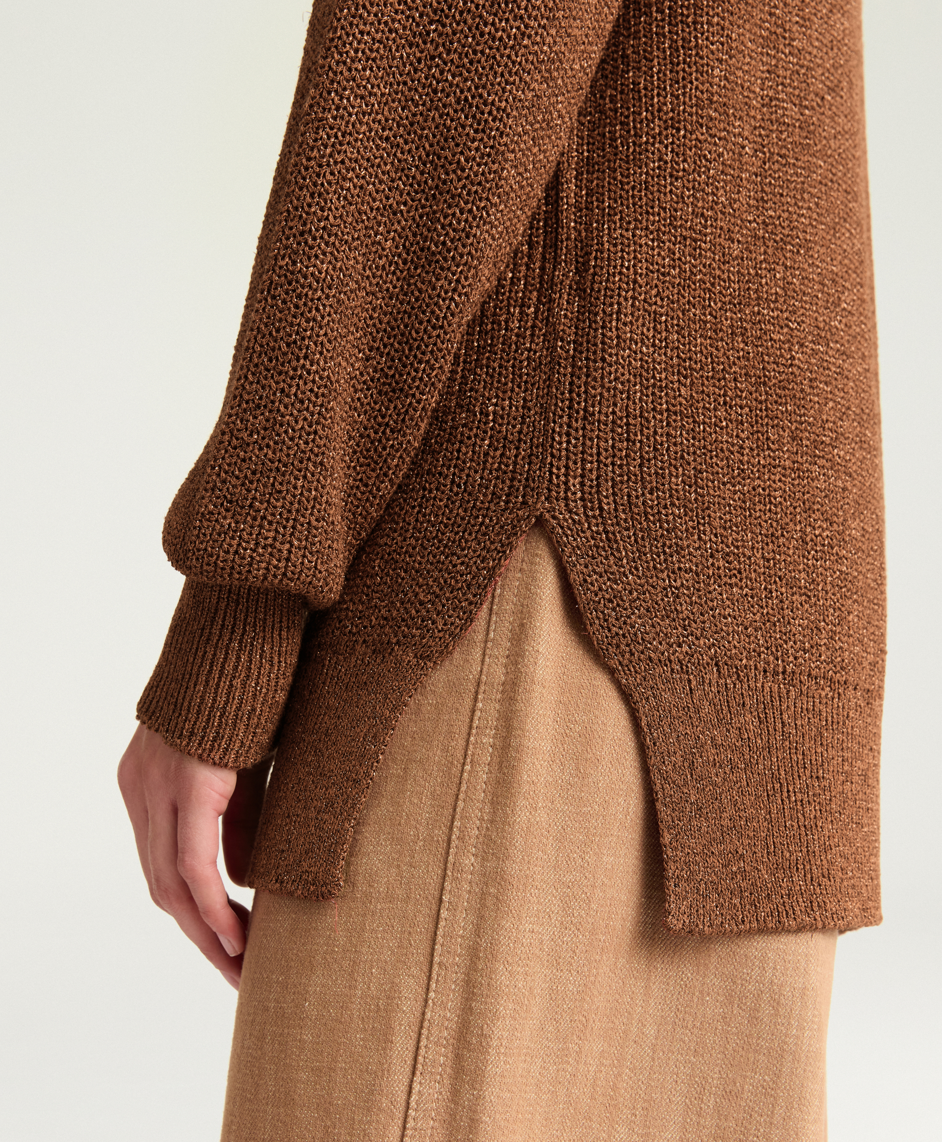 CHESTER SWEATER IN LUREX VISCOSE - COPPER - Momonì