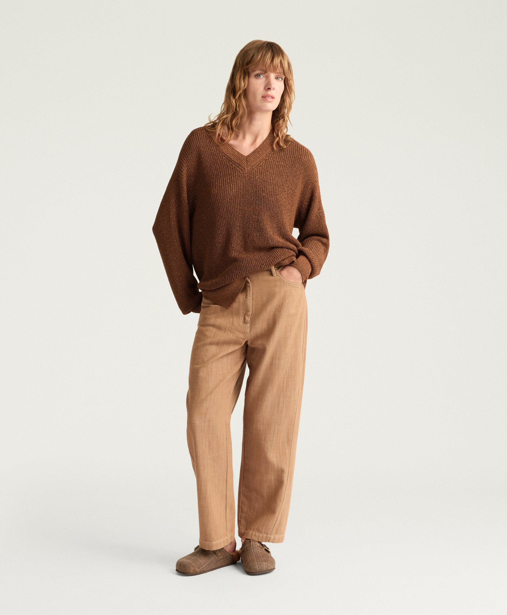 CHESTER SWEATER IN LUREX VISCOSE - COPPER - Momonì